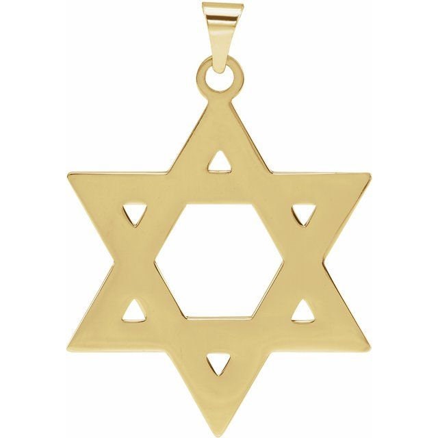 14K or 18K Solid Gold Star of David Pendant - Sterling Silver Option - Elegant Jewish Necklace for Men & Women - Perfect for Hanukkah, Bar Mitzvah & Everyday Wear