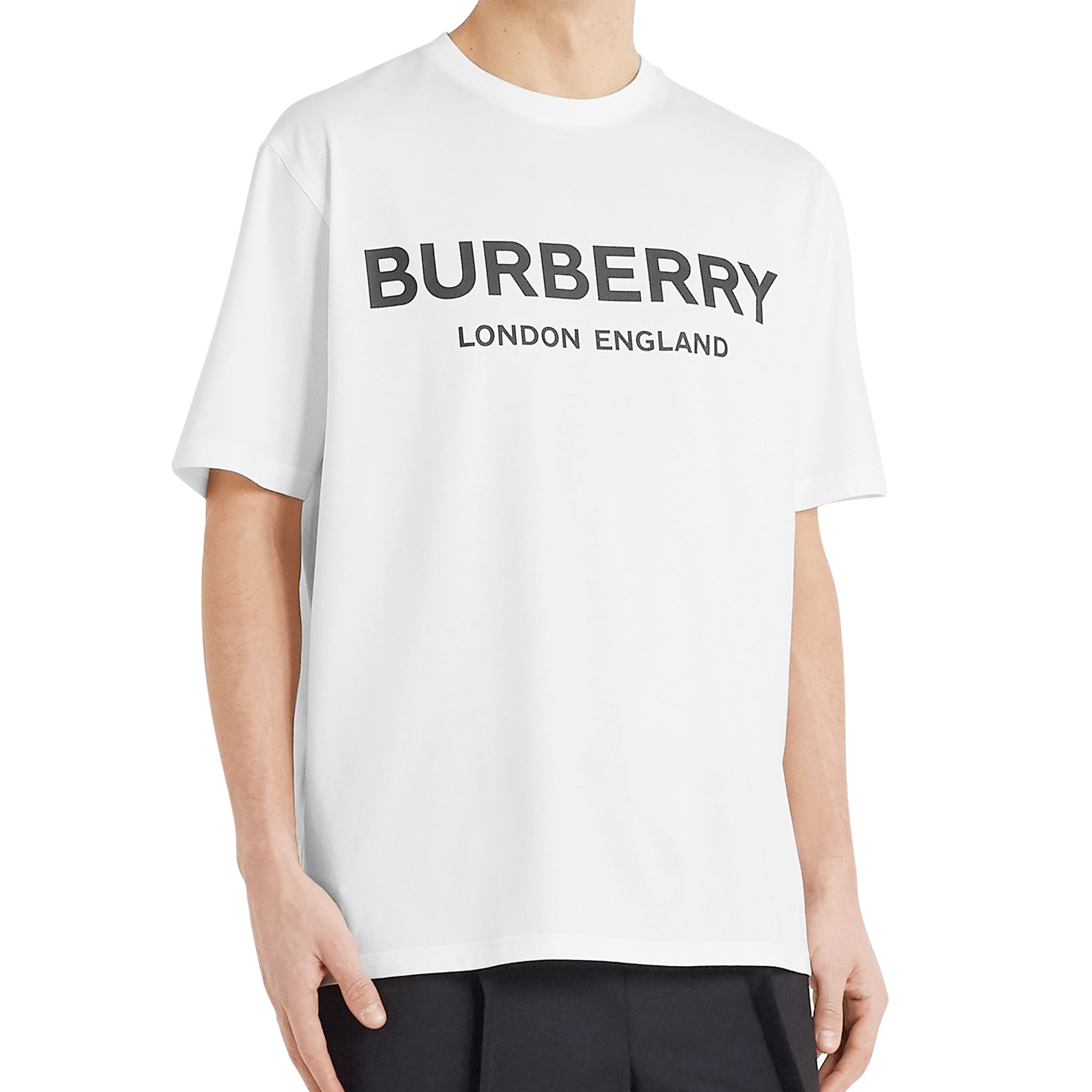 Burberry Letchford Logo White T-Shirt for Men - Classic Cotton Casual Tee for Everyday Wear, Street Style & Outfits