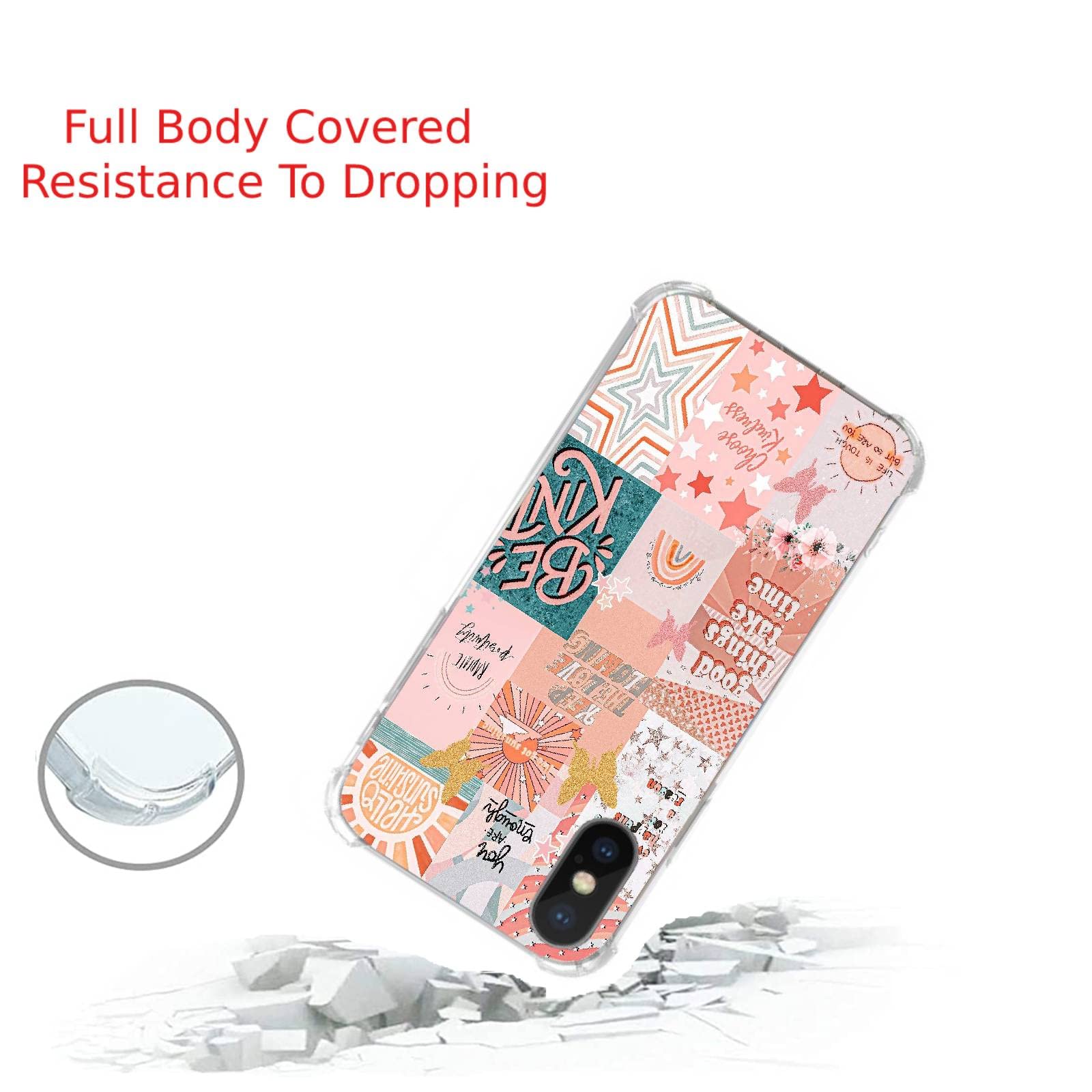Light Pink Indie Aesthetic iPhone Xs/X Case - Cute Girly Soft TPU Bumper Phone Cover for Women | Perfect for Daily Use, Travel & Photo Shoots