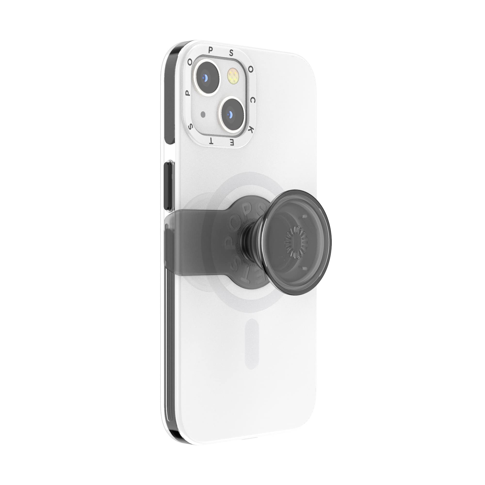 PopSockets iPhone 13 Case with Phone Grip & Slide - Slim Protective Cover for iPhone 13 - White - Perfect for Everyday Use, Travel & Secure One-Handed Grip