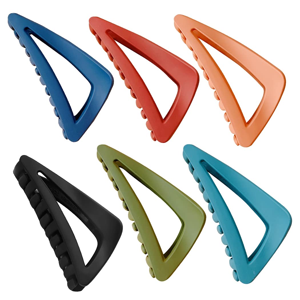 Lnrueg Matte Triangle Hair Claw Clips Set - Large Fashion Hair Clips for Women, Non-Slip Jaw Clips for Thick Hair | Perfect for Ponytails, Buns & Everyday Hairstyles