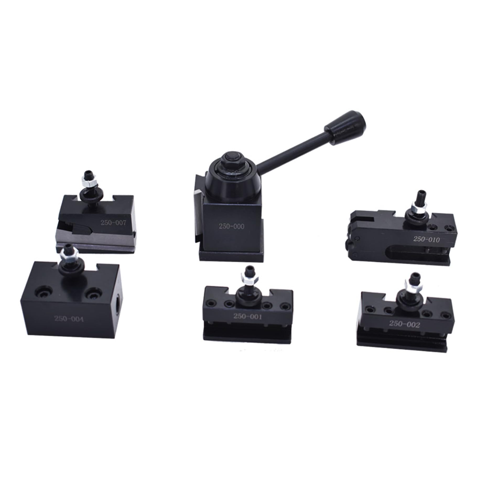 6Pcs OXA Quick Change Tool Post Set with 250-000 Wedge Type - 8 Inch Swing for Lathe Turning, Metalworking, and DIY Projects