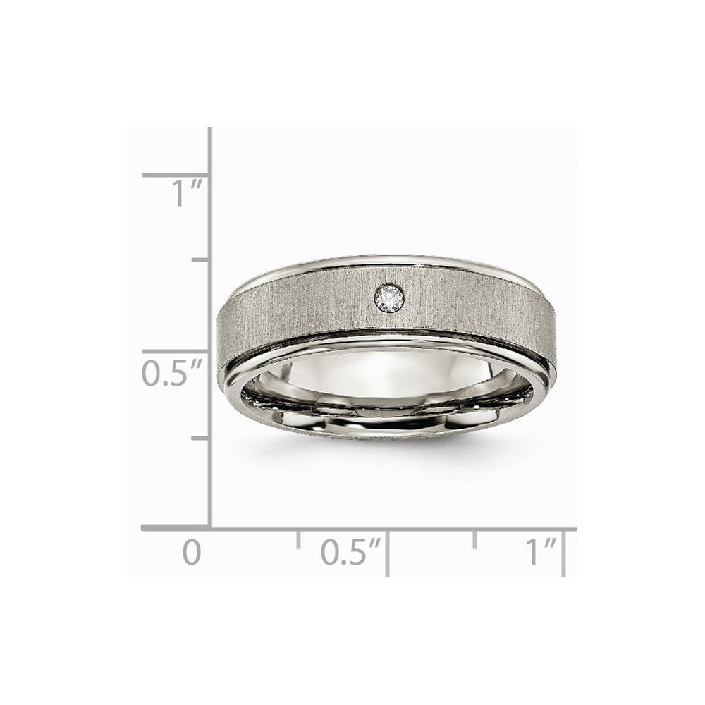 Premium Solid Titanium Men's Wedding Band Ring - Matte Brushed Finish with 0.05ct Diamond Accents - Durable & Hypoallergenic for Everyday Wear - Perfect for Weddings, Anniversaries & Special Occasions