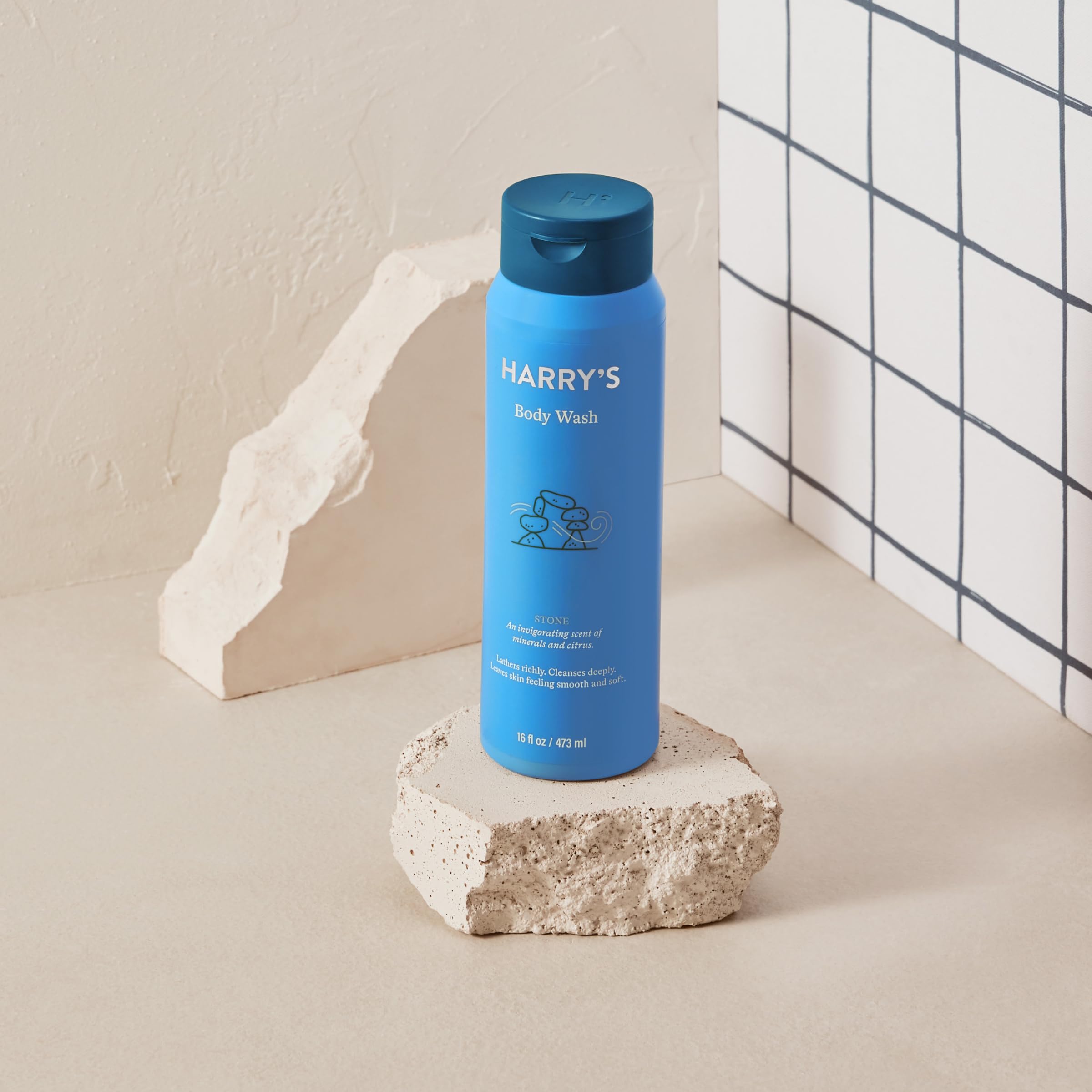 Harry's Men's Body Wash Shower Gel Set - Stone & Fig Scent, 16 Fl Oz Each (Pack of 3) - Refreshing & Hydrating for Daily Shower & Gym Use