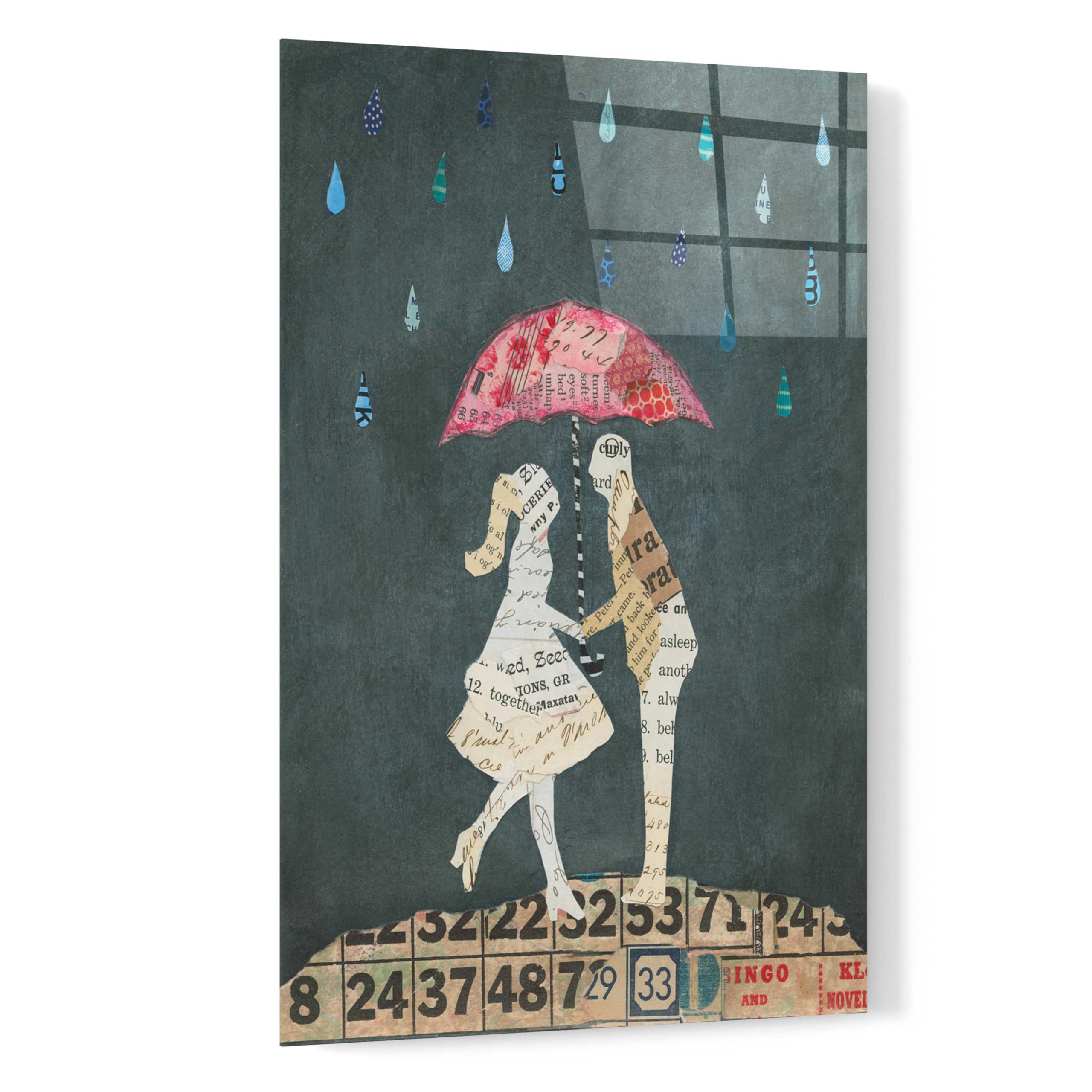 Epic Art 'Cute Couple II' by Courtney Prahl - 16x24 Inch Acrylic Glass Wall Decor - Modern Romantic Painting for Living Room, Bedroom & Wedding Gifts