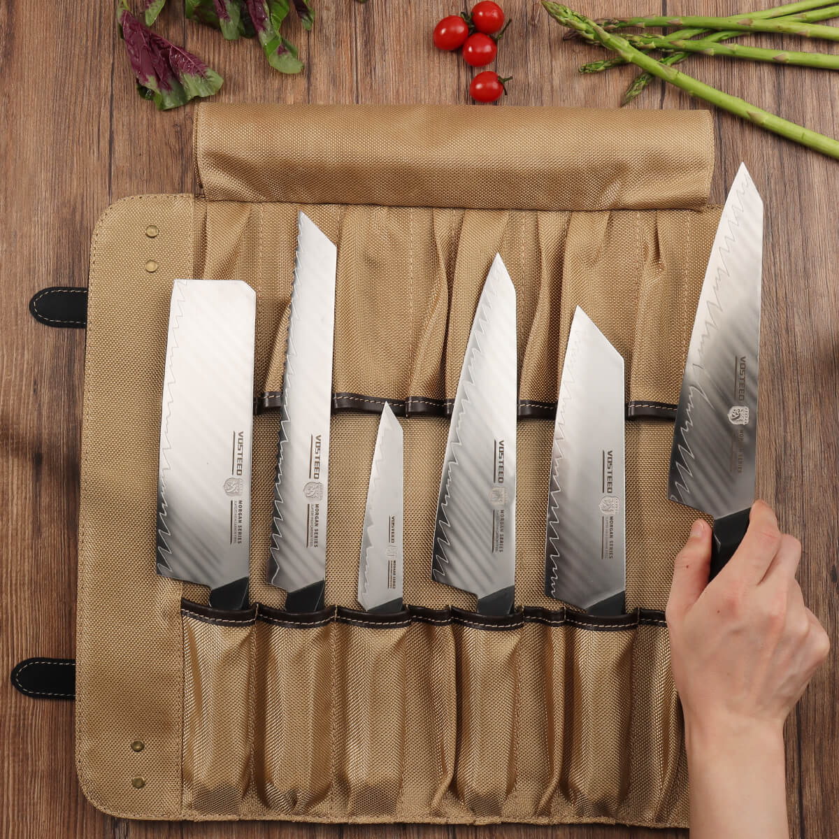 Professional Leather Knife Roll Bag for Chefs - 12 Slot Knife Storage Case with Padded Protection - Perfect for Culinary Students, Home Cooks & Professional Chefs - Ideal for Kitchen, Travel & Cooking Classes