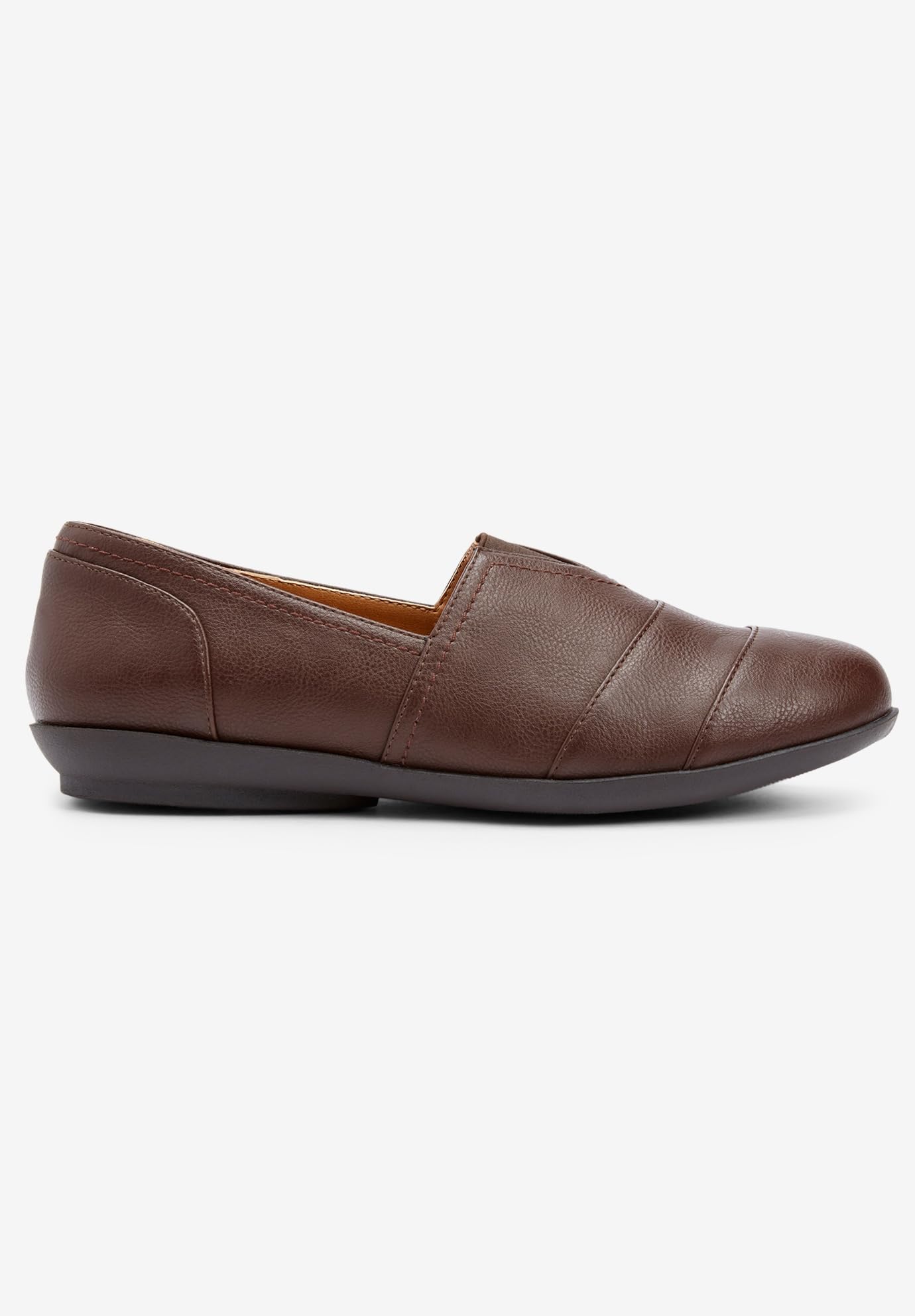 Comfortview Women's Wide Width The Amelia Flat - Comfortable Slip-On Shoes for Work, Travel & Everyday Wear