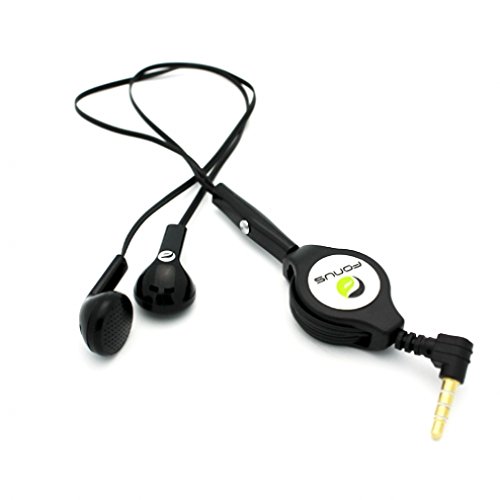 Retractable Stereo Headphones with Built-in Mic for Verizon HTC One Series (M8/M9/Max/Remix) - Noise Cancelling, Comfortable Ear Cushions - Perfect for Gaming, Calls & Music Listening