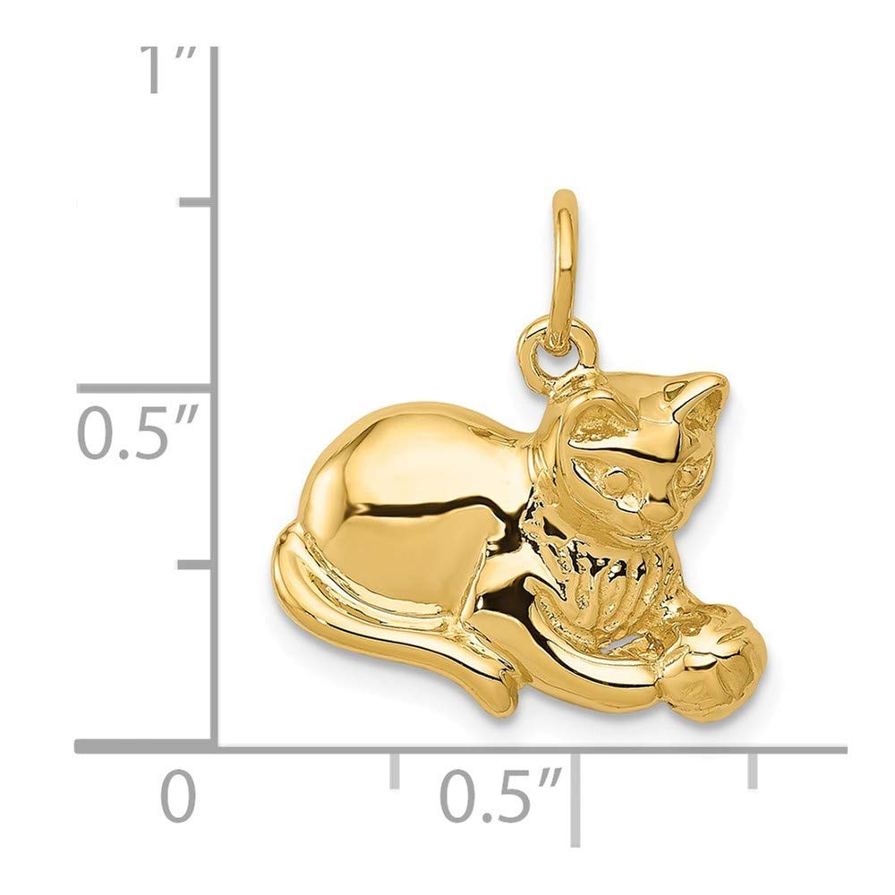 14K Yellow Gold Cat Charm Pendant Necklace - Elegant & Dainty Jewelry for Women - Perfect Gift for Cat Lovers, Birthdays & Anniversaries - Wear Daily or for Special Occasions