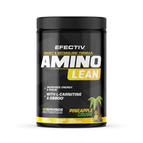 Efectiv Nutrition Amino Lean 240g - Premium BCAA Supplement for Muscle Recovery & Energy Boost - Pineapple Flavor | Pre-Workout & Post-Workout Drink for Athletes & Fitness Enthusiasts