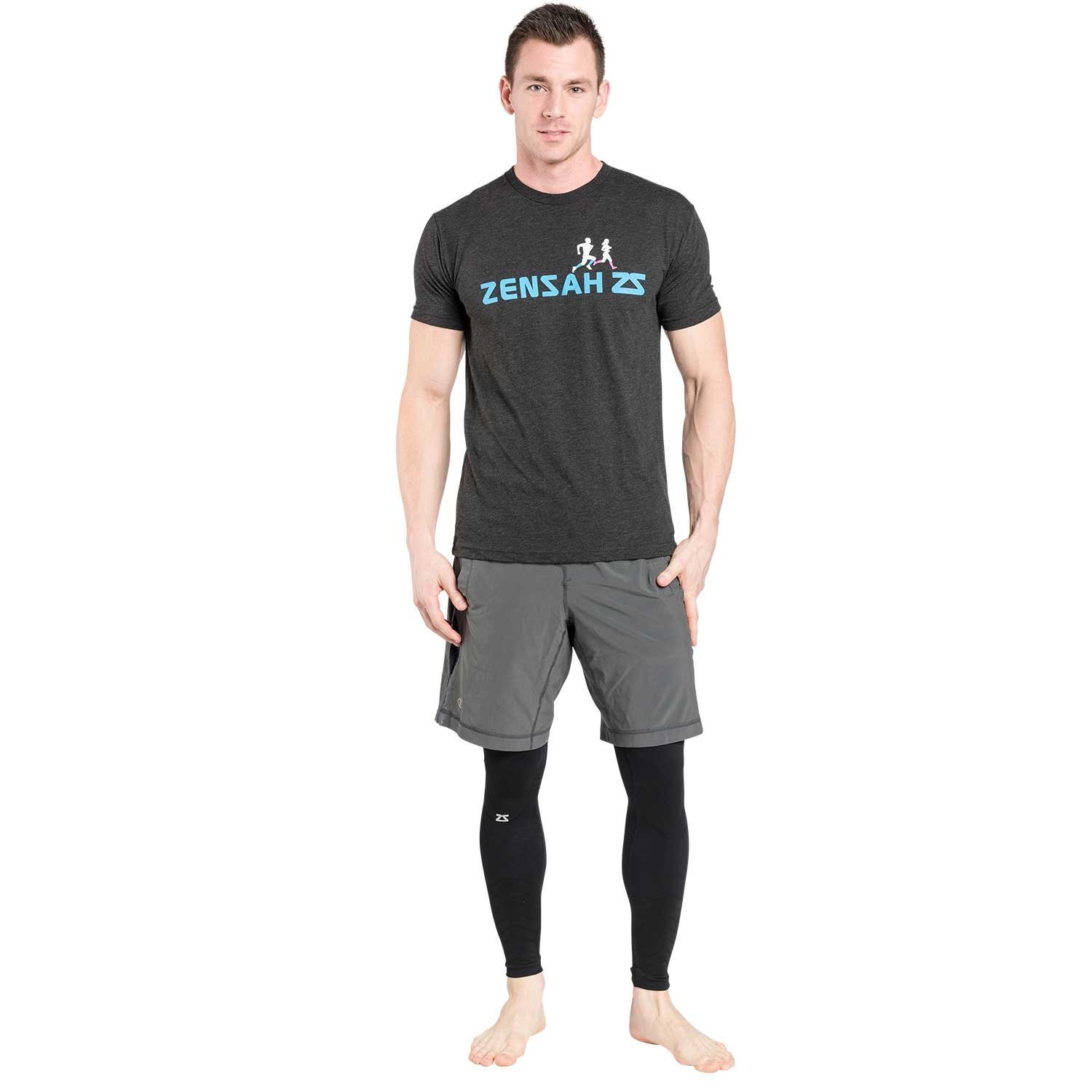 Zensah Men's Tech Tight Compression Tights - Best Running & Workout Tights for Men - Moisture Wicking & Muscle Support for Running, Gym & Outdoor Sports
