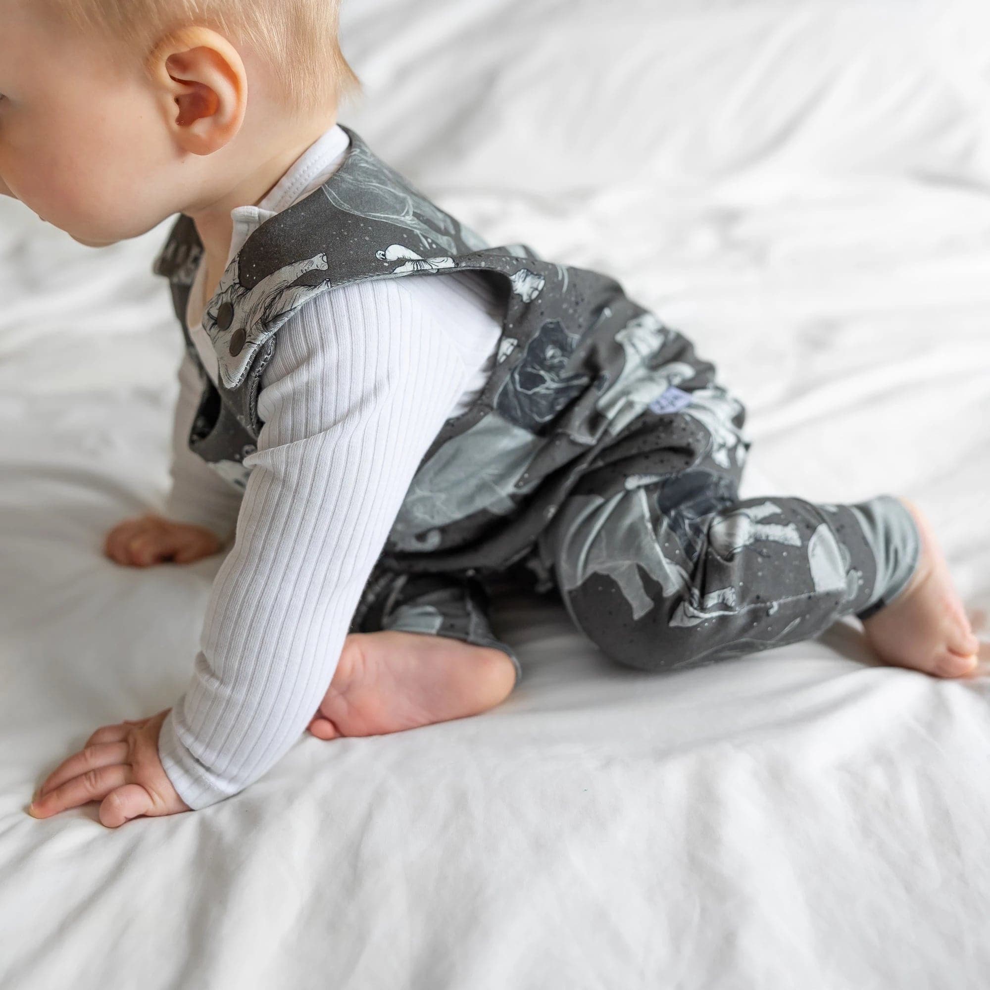 Organic Cotton Baby & Toddler Dungarees with Cute Elephant Design - Soft, Comfortable Overalls for Playtime, Daycare & Outdoor Adventures
