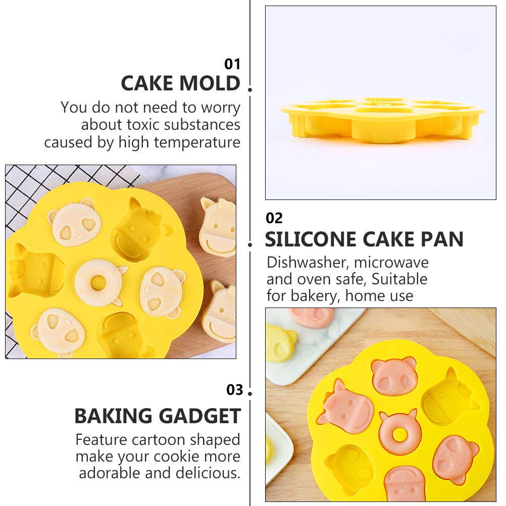 DOITOOL 1pc Cartoon Steamed Rice Cake Silicone Mold - Baking Tool for Cookies, Cakes & Desserts - Perfect for Birthday Parties, Kids Snacks & Asian Cuisine