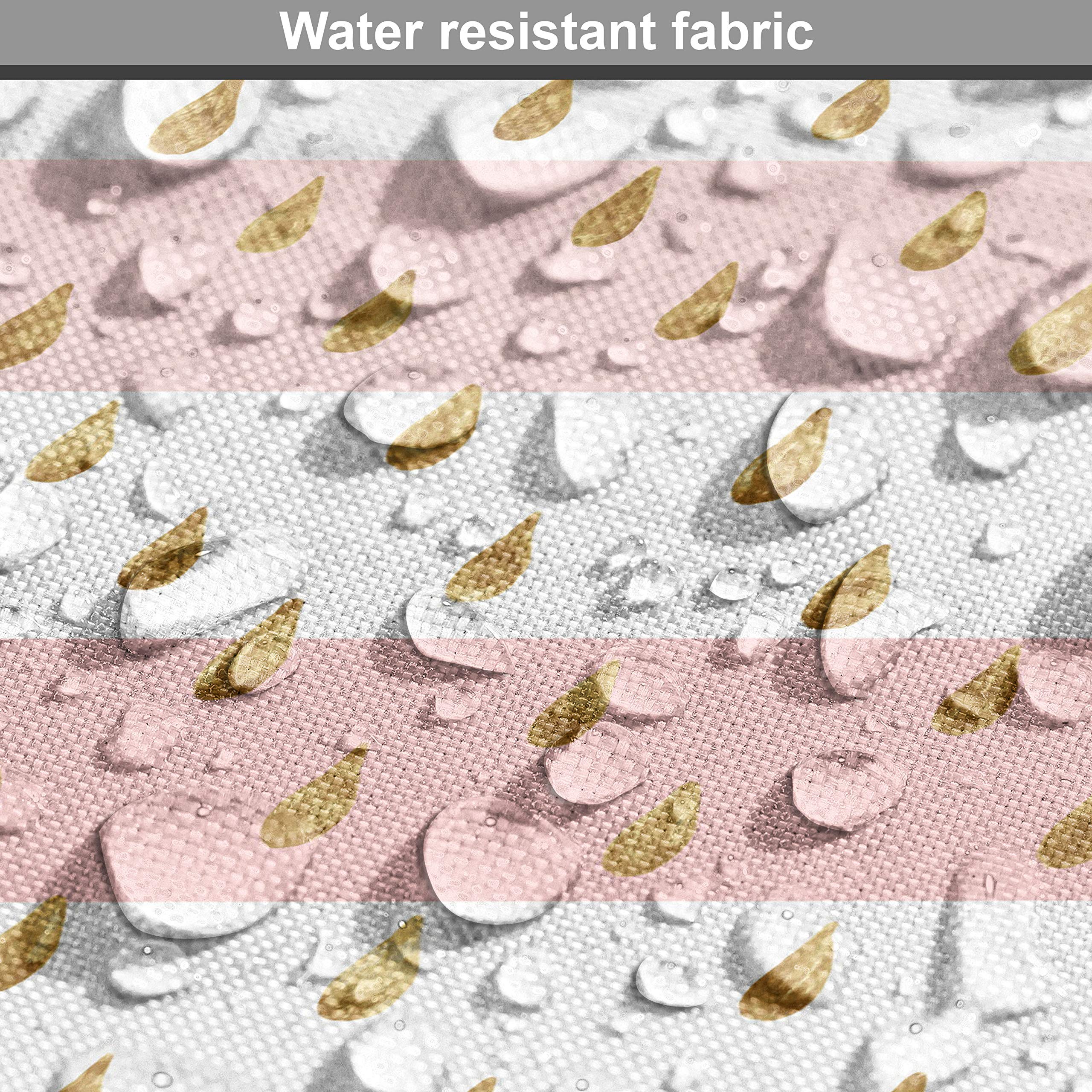 Ambesonne Rain Fabric by The Yard - Pink & White Striped Upholstery Fabric with Grape-Inspired Drops | 10 Yards of Decorative Cotton Material for Sofa, Curtains & Home Decor | Water-Resistant Textile for Living Room, Bedroom & DIY Crafts