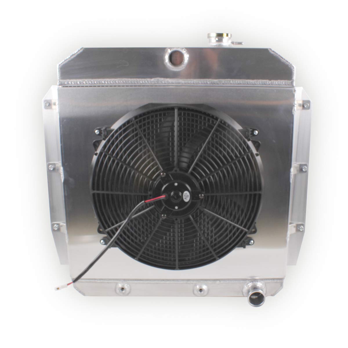 3-Rows Aluminum Radiator with Fan Shroud for 1955-1959 Chevy/GMC 100/150 C/K Pickup L6/V8 - Heavy Duty Cooling System for Classic Truck Restoration & Hot Rod Builds