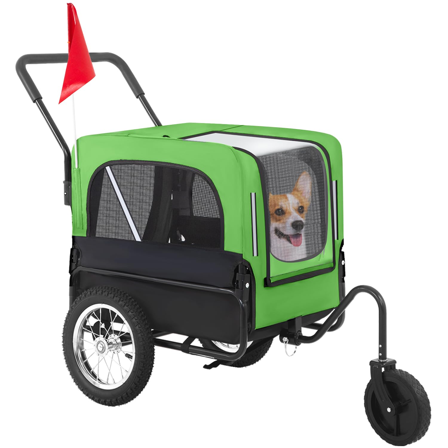 BestPet 2-in-1 Dog Bike Trailer & Pet Stroller - Waterproof Bicycle Carrier for Medium & Large Dogs with Universal Trailer Hitch - Perfect for Jogging, Biking & Outdoor Adventures