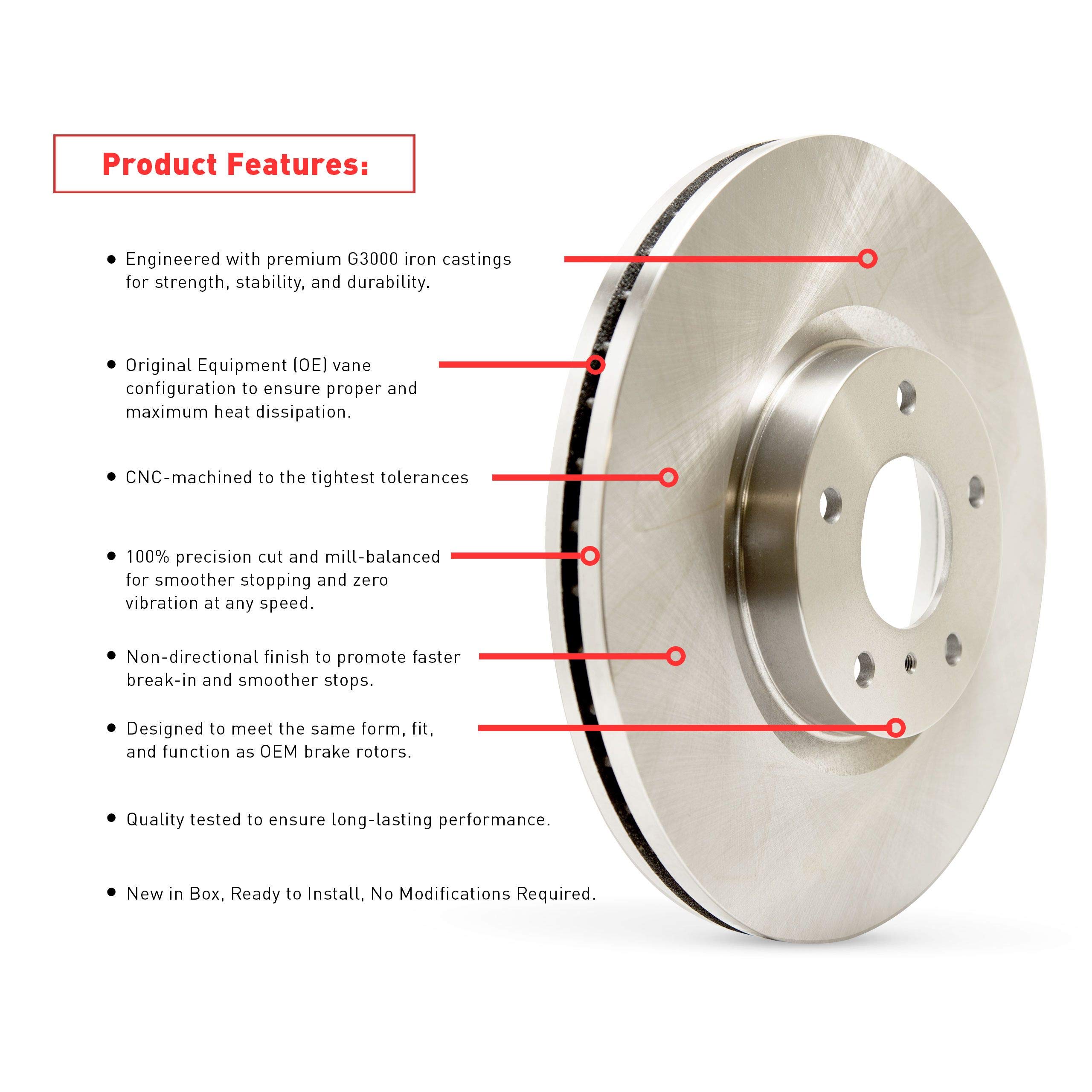 Premium Ceramic Front Brake Pads & Rotors Kit - High Performance Braking System for Cars, Trucks & SUVs | DFC Dynamic Friction Company | Perfect for Daily Commuting, Highway Driving & Heavy Loads | Ideal for Stop-and-Go Traffic, Mountain Roads & Towing Trailers