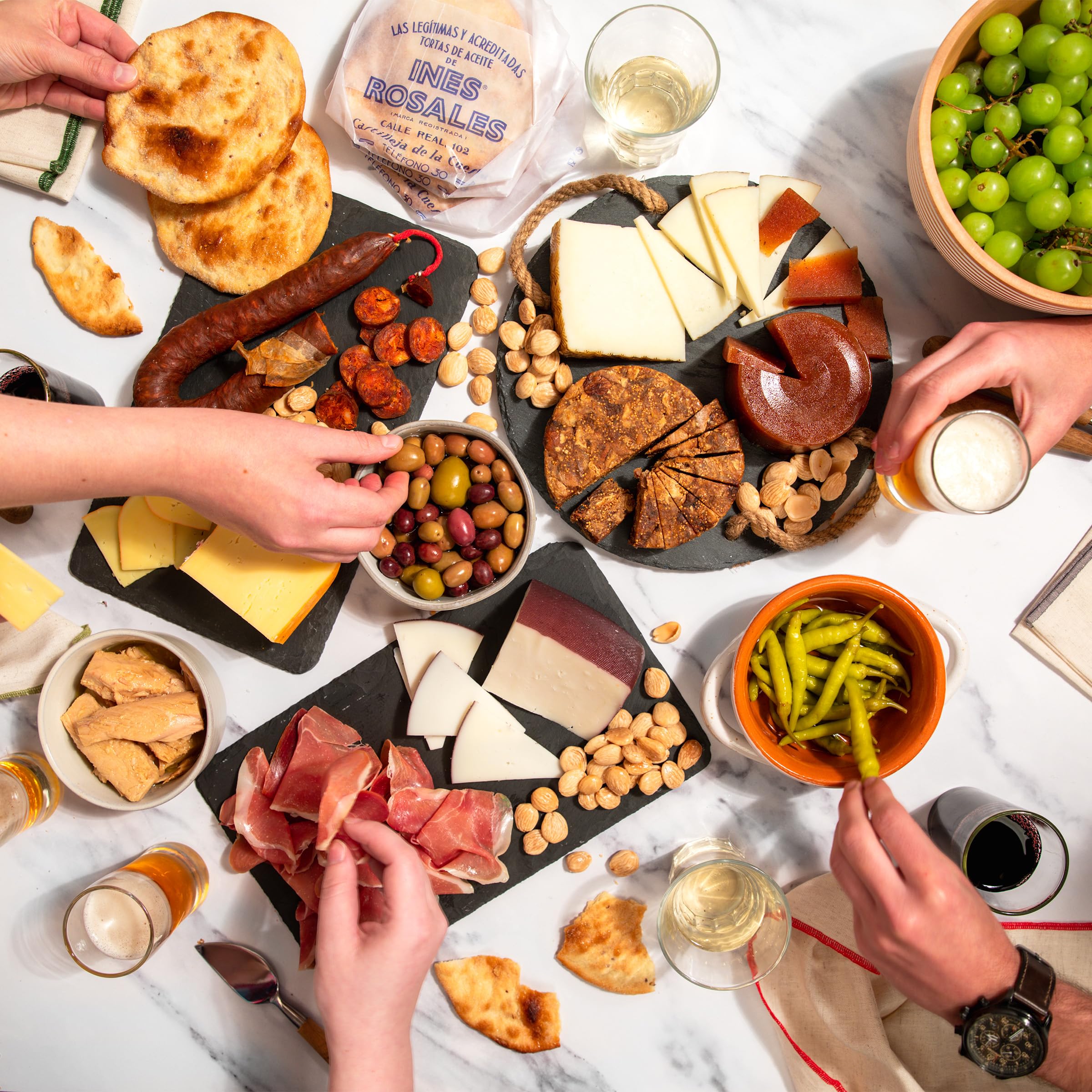 Authentic Spanish Tapas Party Appetizer Platter for 12 - Gourmet Assortment of Cheese, Chorizo, Tuna & More - Perfect for Gatherings, Dinner Parties & Food Gifts - Ideal for Entertaining, Holiday Celebrations & Wine Pairing