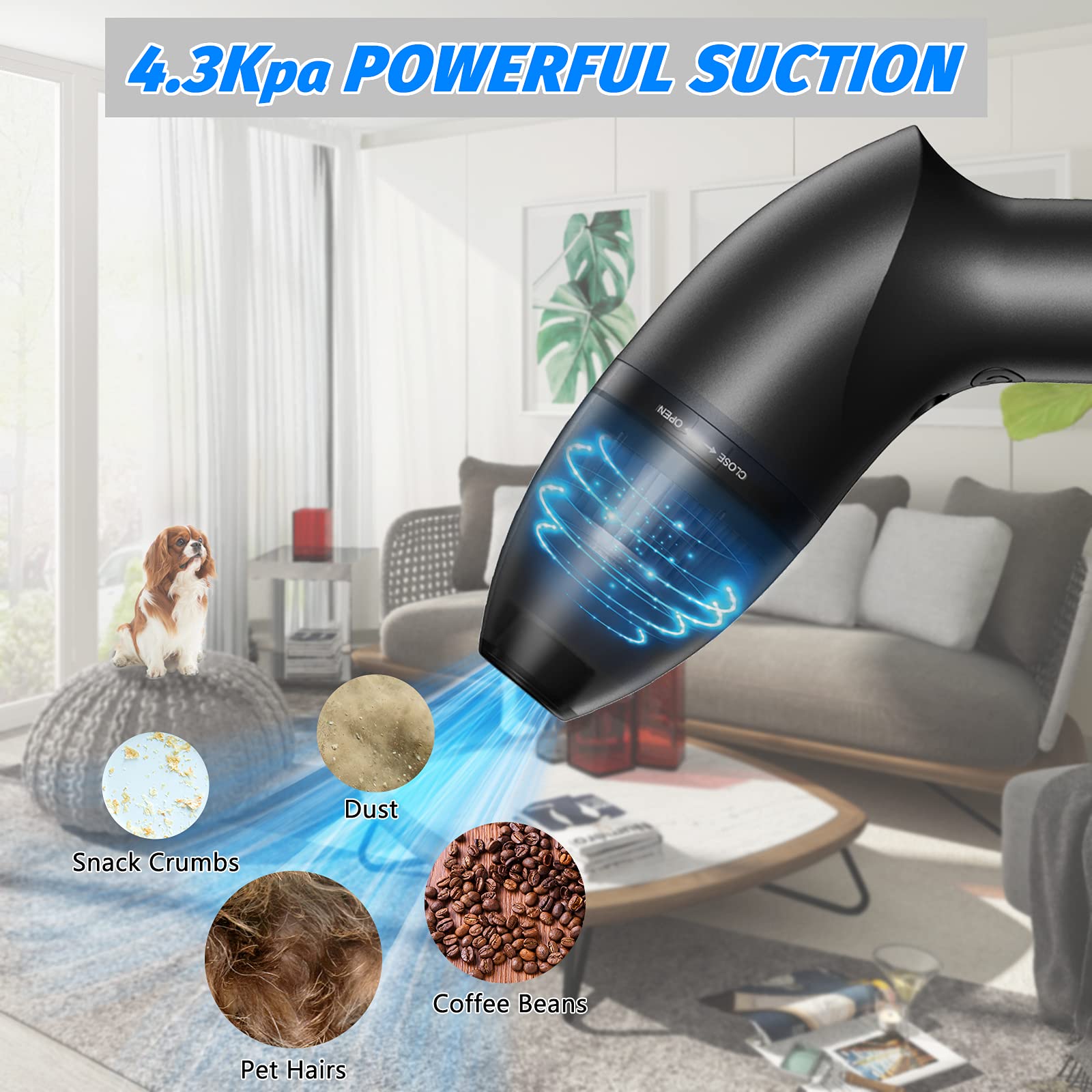 4.3Kpa Cordless Mini Keyboard Vacuum Cleaner - Handheld USB Portable Vacuum for Car, Laptop, Sewing Machine, Desk & Crumbs Dust Cleaning | Perfect for Home, Office & Travel Use