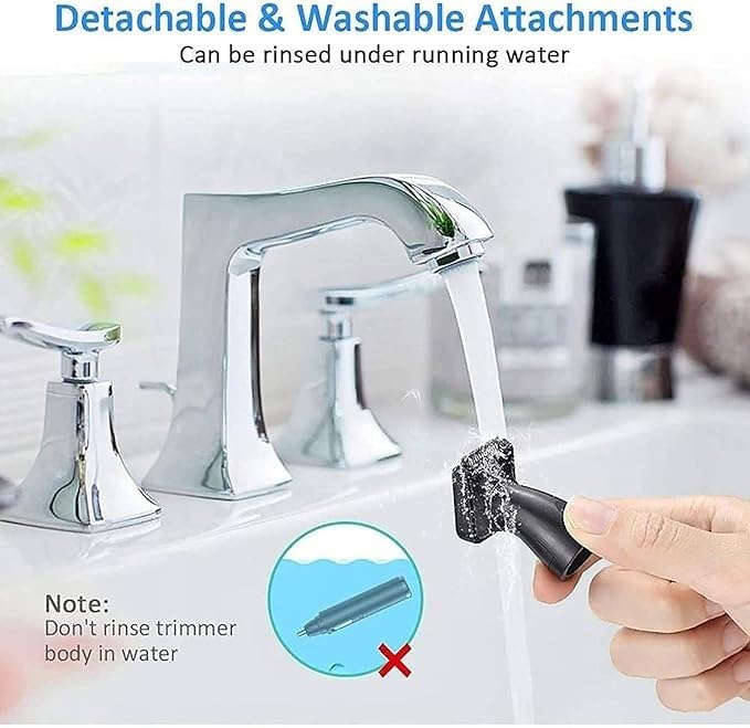 4 in 1 Nose and Ear Hair Trimmer for Men - USB Rechargeable, Waterproof, Dual Edge Blades for Easy Cleaning - Portable Grooming Kit for Travel, Home & Gym Use - Black