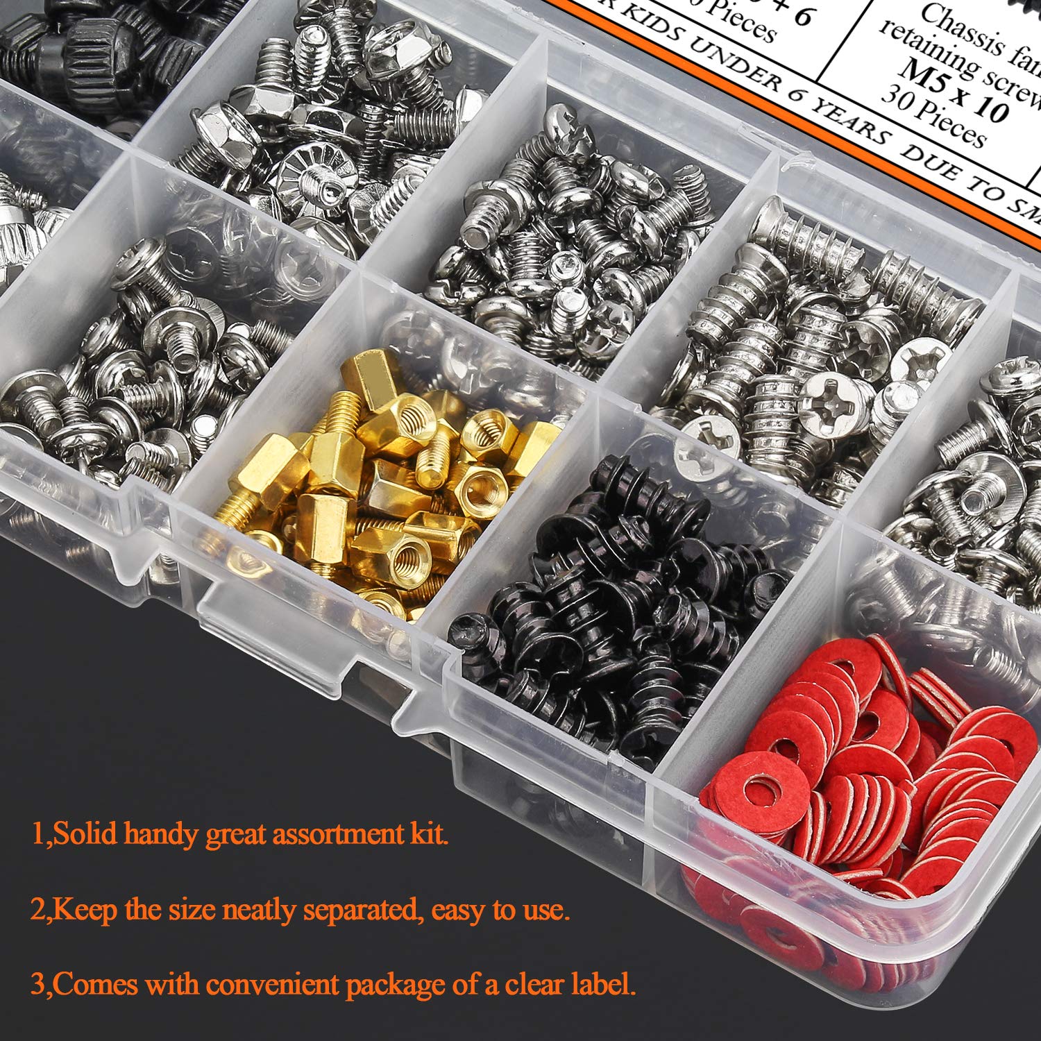 360-Piece Computer Standoffs & Screws Assortment Kit - Motherboard, Hard Drive, Case, Fan & GPU Mounting Hardware - Perfect for PC Building & Repair
