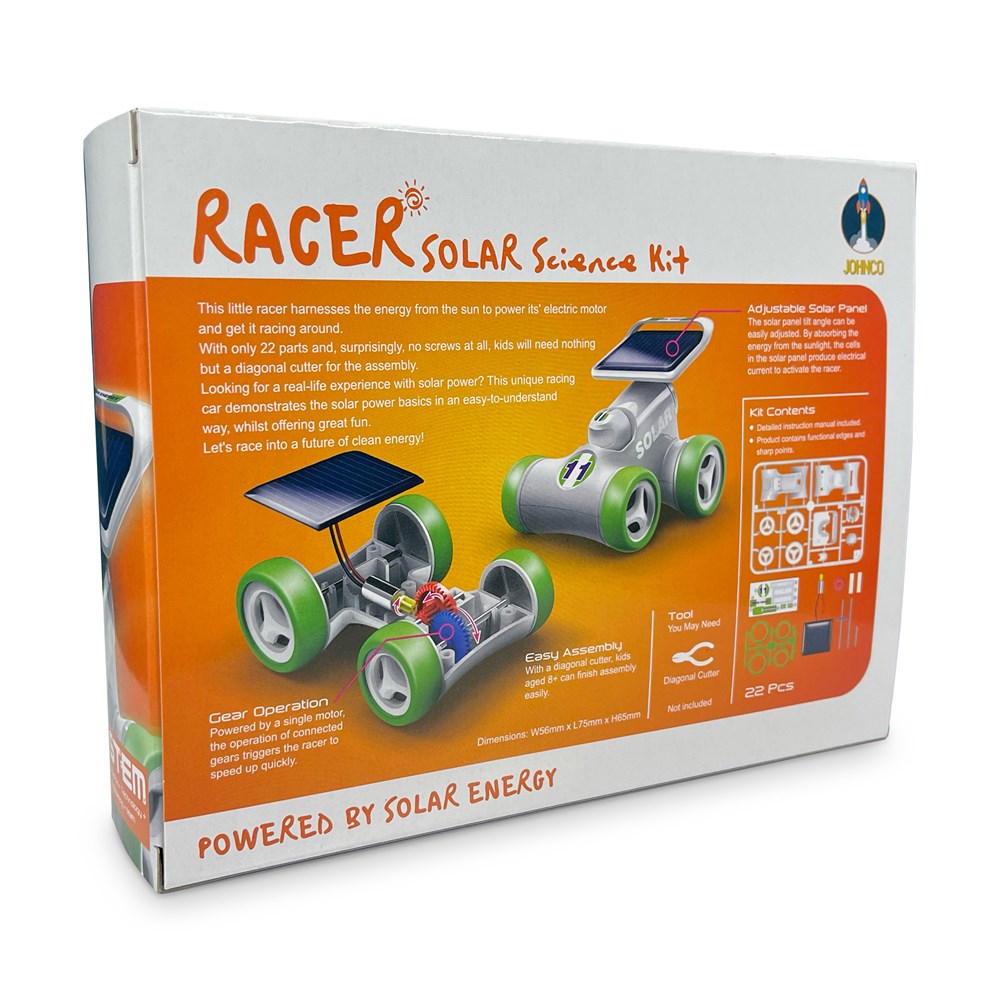 Solar Racer Science Kit for Kids - STEM Educational Toy, DIY Solar Powered Car Building Set - Perfect for Science Fair Projects & Outdoor Learning Activities