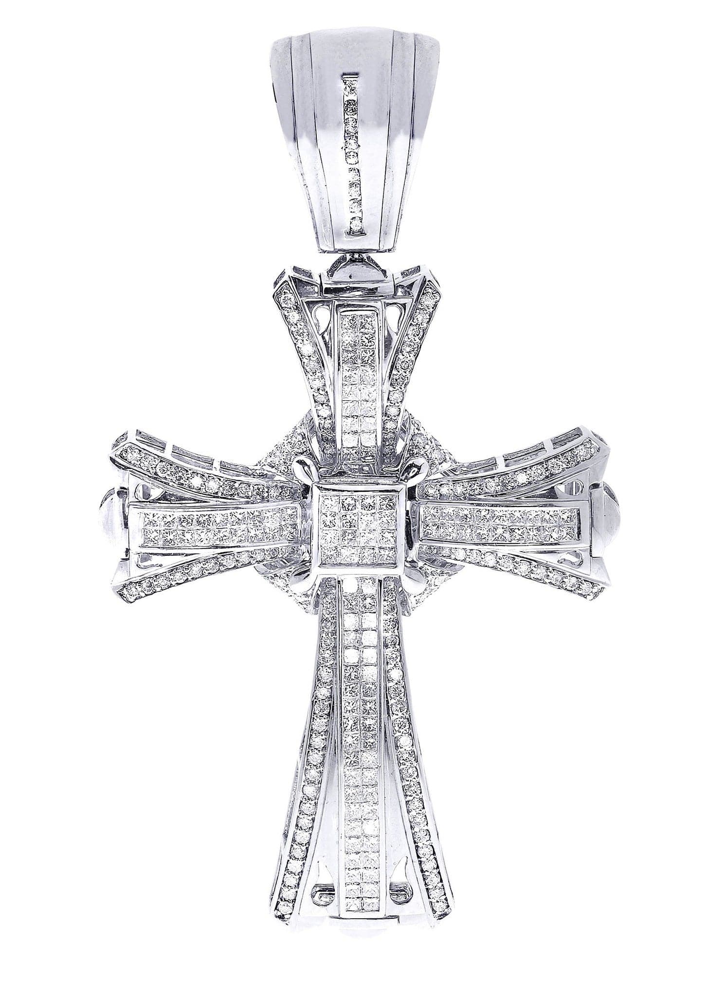 5.34 Carat Diamond Cross Pendant Necklace - 35.08 Grams Solid Gold Jewelry for Women - Perfect for Christmas Gifts, Baptism & Special Occasions