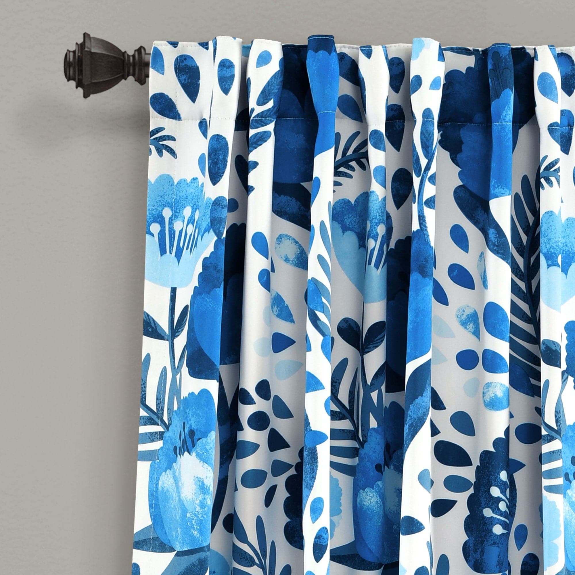 Poppy Garden Light Filtering Window Curtain Panel Set - Floral Sheer Drapes for Living Room & Bedroom - Soft Sunlight & Privacy Protection