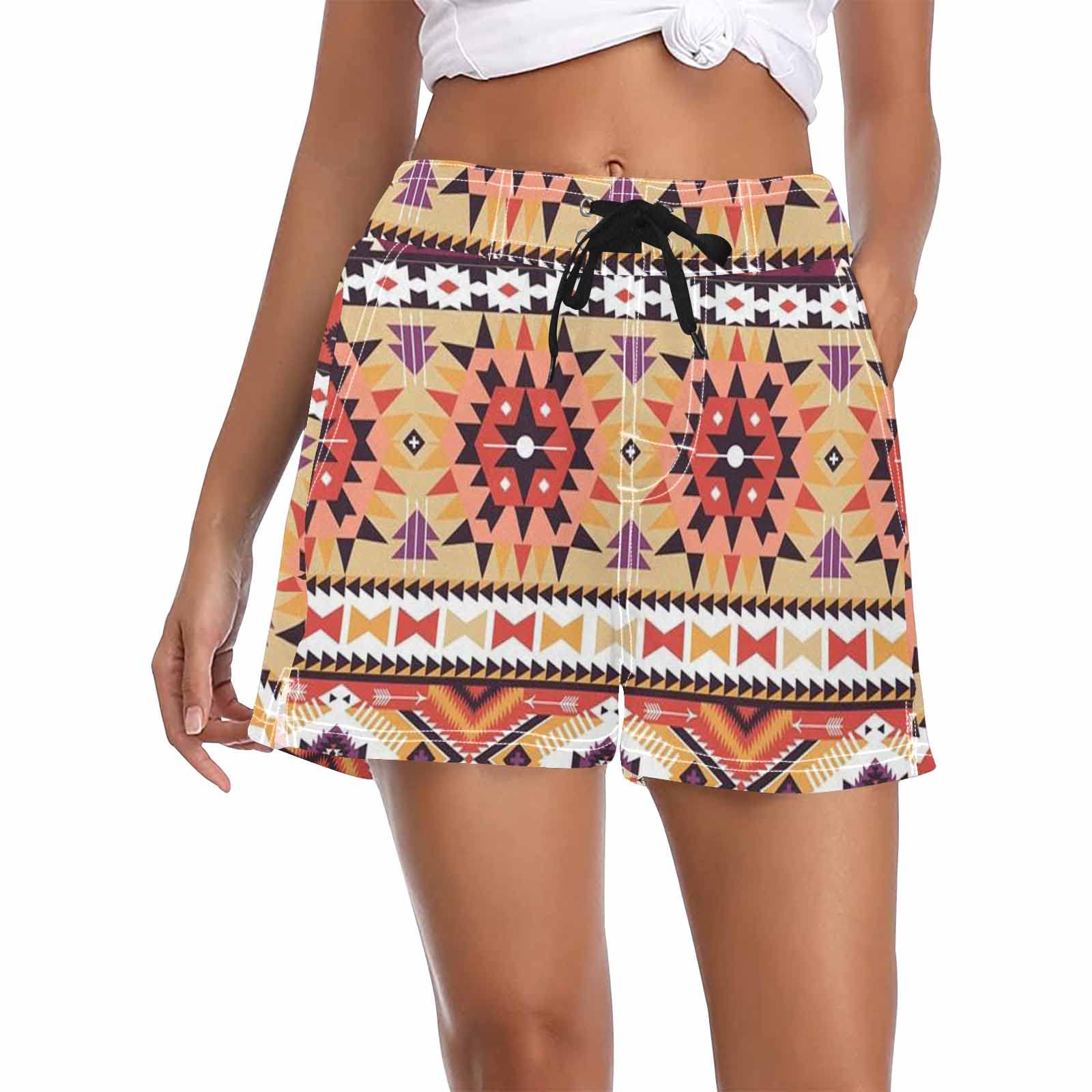 **Tribal Vintage Ethnic Women's Swim Trunks – Quick-Dry Board Shorts with Triangle Lining for Beach, Pool & Yoga | Stylish Swimwear for Business & Casual Outings**