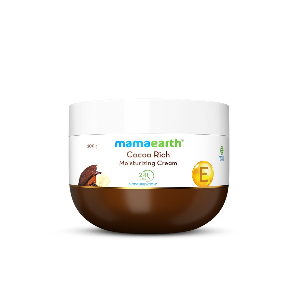 Mamaearth Cocoa Rich Moisturizing Cream with Cocoa Butter & Vitamin E - 200g Deep Nourishment Face, Hand & Body Cream | 24H Hydration for Dry Skin | Non-Greasy, Fast Absorbing Formula for All Skin Types | Perfect for Daily Skincare Routine & Winter Care
