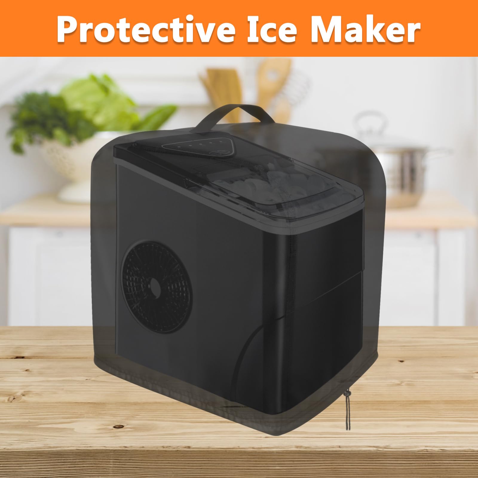 Safipotts Ice Maker Cover - Waterproof & Dustproof Protective Cover for Portable Countertop Ice Machine (13