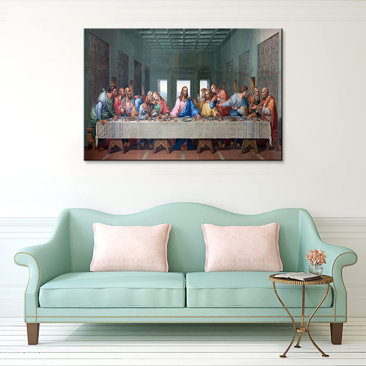 The Last Supper Canvas Wall Art - Jesus Christ Religious Painting by Leonardo Da Vinci - Christian Home Decor for Dining Room, Church & Office (28x40 Inches) - Perfect for Bible Study, Prayer Spaces & Faith-Based Gift Giving