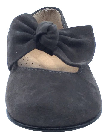 Hoo Shoes Chelia Bow Mary Jane Flats for Women - Grey Suede Comfortable Casual Shoes | Perfect for Work, Office & Everyday Wear