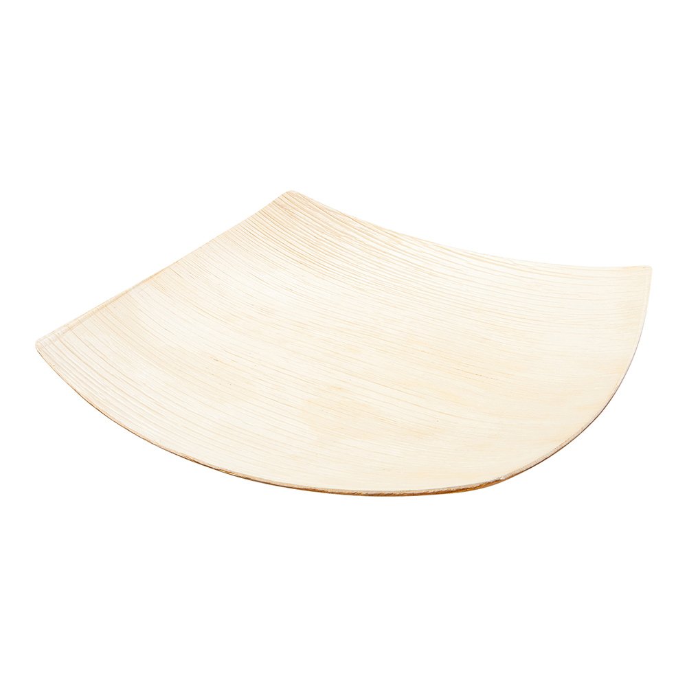 Restaurantware Midori 10.5 x 10.5 Inch Extra Large Square Palm Leaf Plates - 100% Biodegradable, Microwave & Oven Safe, Freezer Friendly Sustainable Areca Plates for Hot & Cold Foods - Perfect for Parties, Weddings, Catering & Eco-Friendly Dining