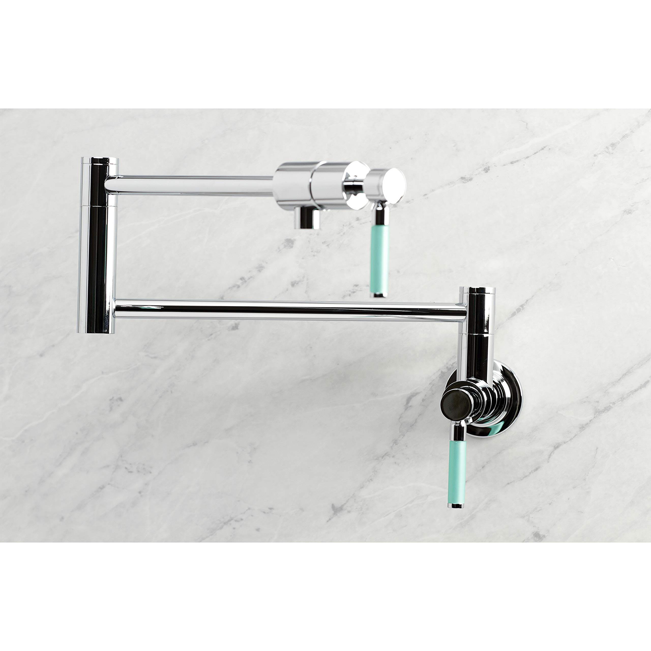 Kingston Brass KS4101DKL Kaiser Wall Mount Pot Filler Faucet - Polished Chrome Finish - Ideal for Kitchen Sink, Stove & Cooking Area