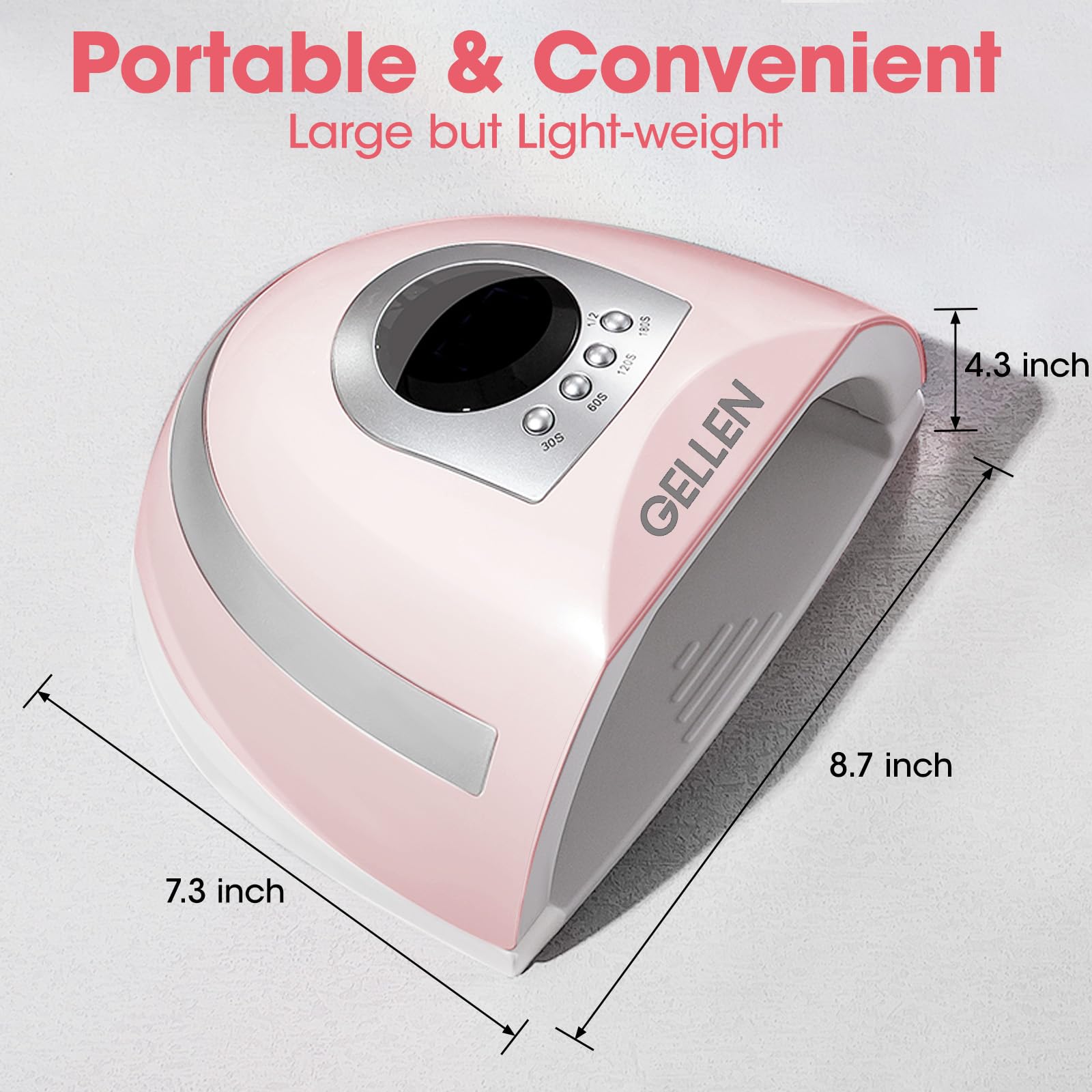 Gellen 268W UV LED Nail Lamp - Professional Fast Curing Light with 4 Timer Settings & 66 LED Beads - Gel & Acrylic Nail Dryer for Home & Salon Manicures - Perfect for DIY Nail Art, Gel Polish Curing, and Professional Nail Services