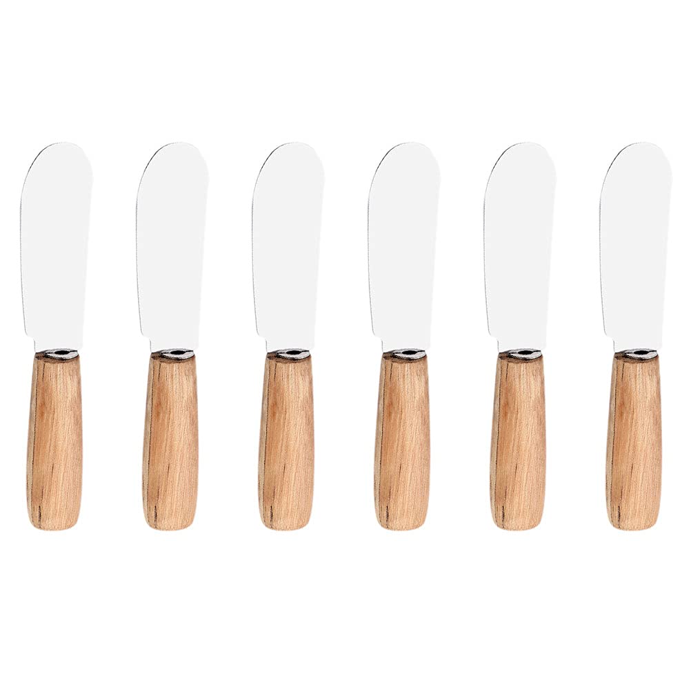 DOITOOL 6Pcs Stainless Steel Butter Spatulas - Kitchen Utensils for Spreading Jam, Frosting, Butter with Ergonomic Handle (Assorted Colors) - Perfect for Baking, Cooking & Home Kitchen Use