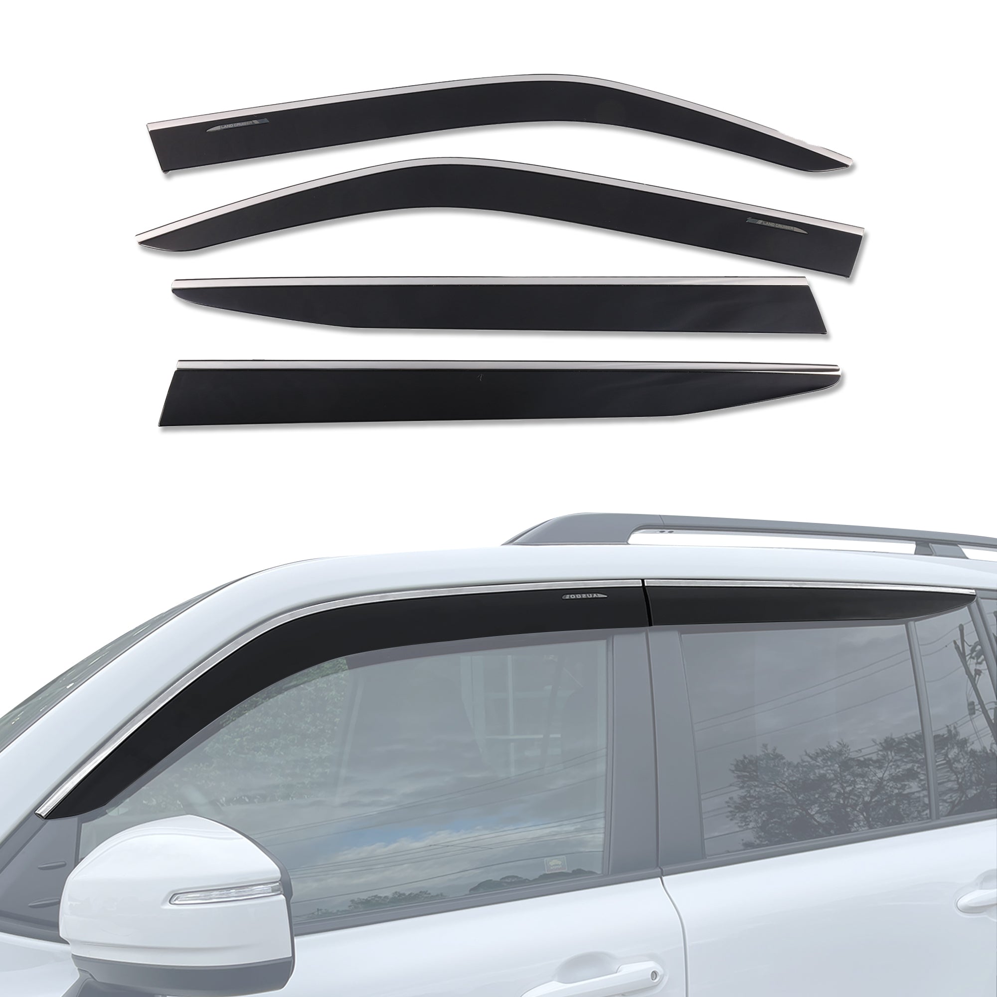 Premium Stainless Steel Window Deflectors for Lexus LX500d & LX600 (2021-Present) - Rain & Wind Protection, Enhanced Style - Perfect for Off-Road Adventures & Daily Commutes