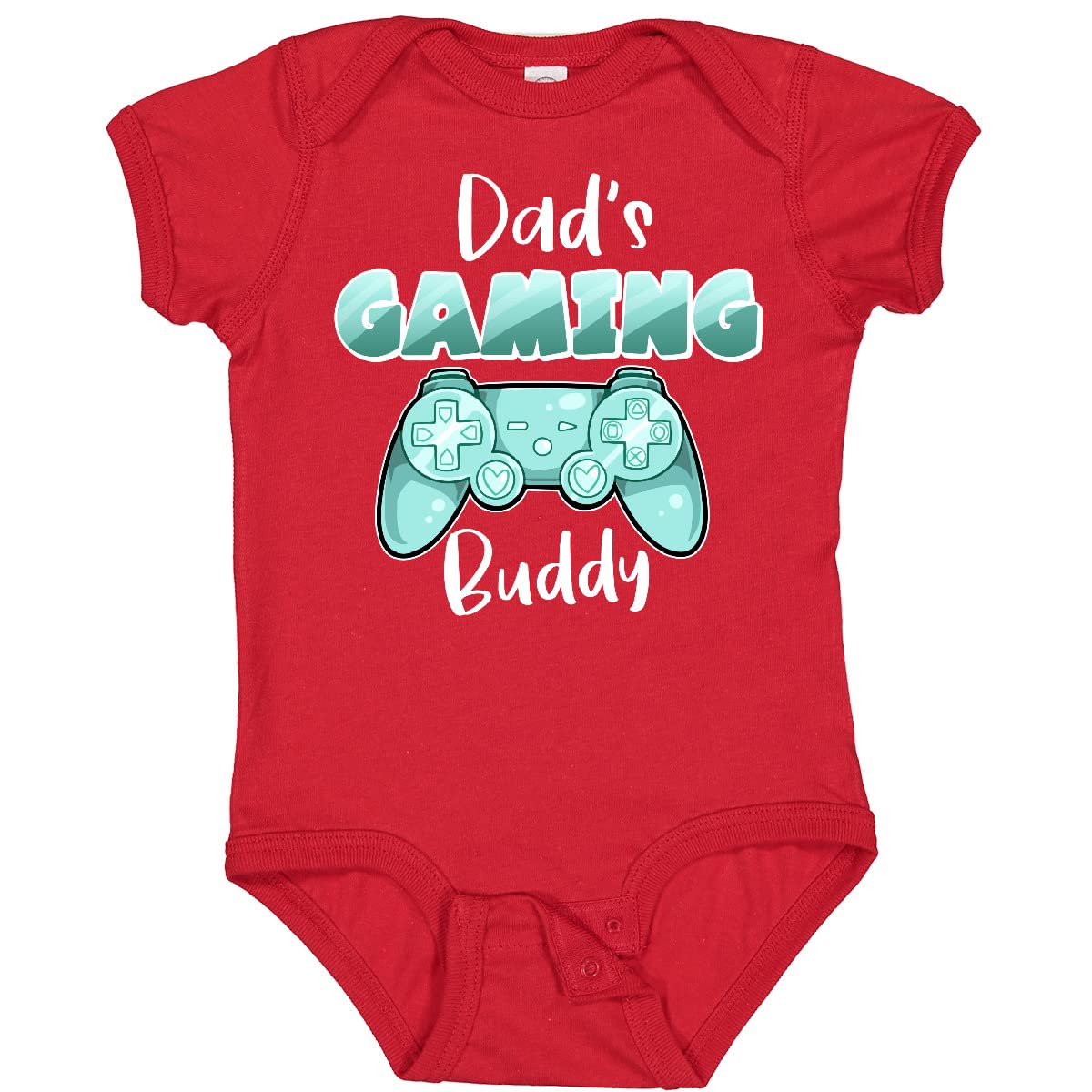 Inktastic Dad's Gaming Buddy - Aqua Controller Baby Bodysuit | Cute Gamer Onesie for Newborns & Infants | Perfect Gift for Gamer Dads & Baby Showers