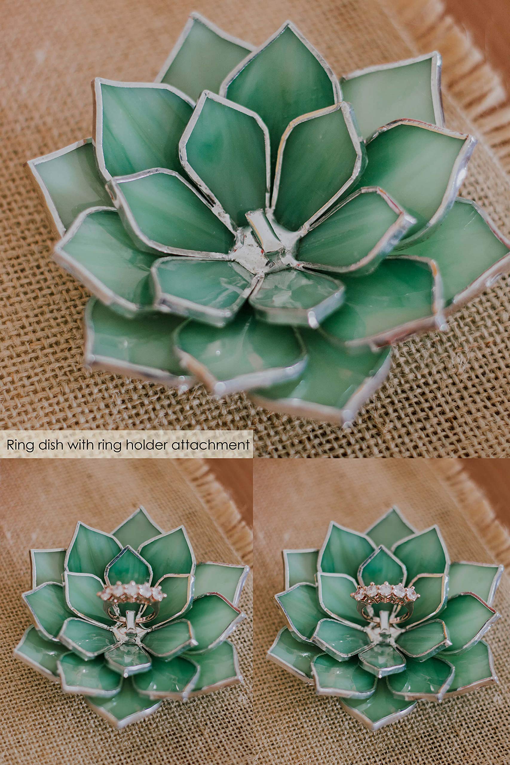 Succulent Ring Dish - Elegant Wedding Ring Holder & Jewelry Storage | Vanity Decor for Home | Perfect Valentine's Day & Engagement Gift | Gothic Wedding Decor | Black Prince Design - Ideal for Bedroom, Bathroom & Bridal Dressing Table