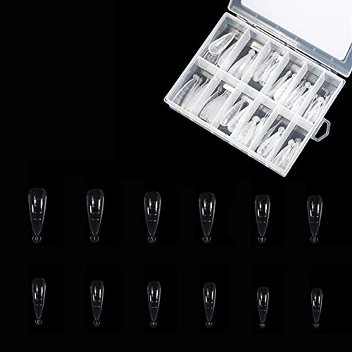 Premium Clear False Nail Tips 120pcs - French Nail Extensions for Salon & DIY | 12 Sizes with Storage Case | Perfect for Acrylic, Gel & Nail Art Designs | Home, Party & Professional Use