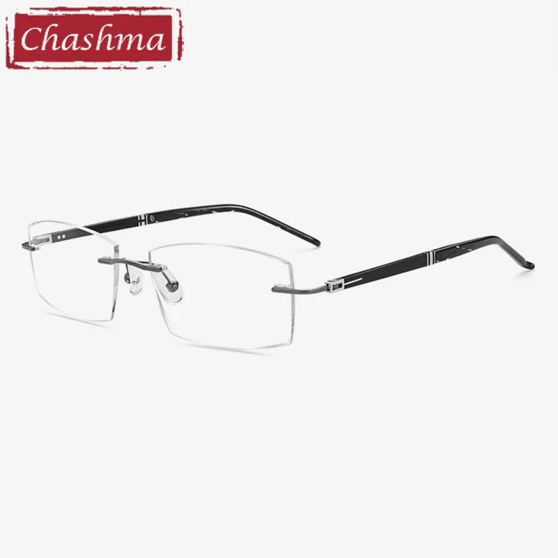 Lightweight Titanium Rimless Square Eyeglasses for Men - Premium Comfort & Durability - Perfect for Office, Reading & Everyday Use