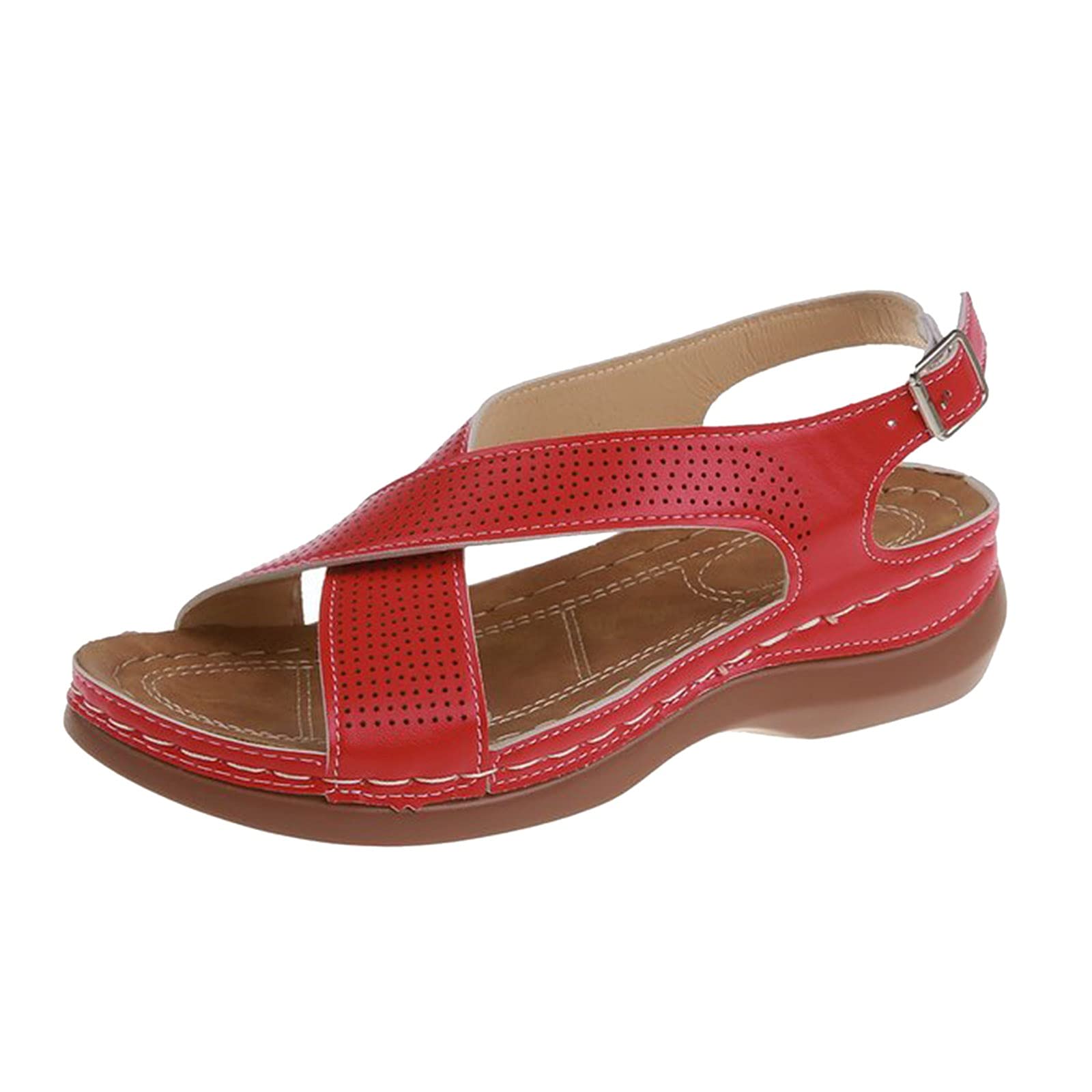 Women's Flat Sandals - Breathable Thick-Soled Comfortable Outdoor Slippers for Summer Beach, Walking & Casual Wear