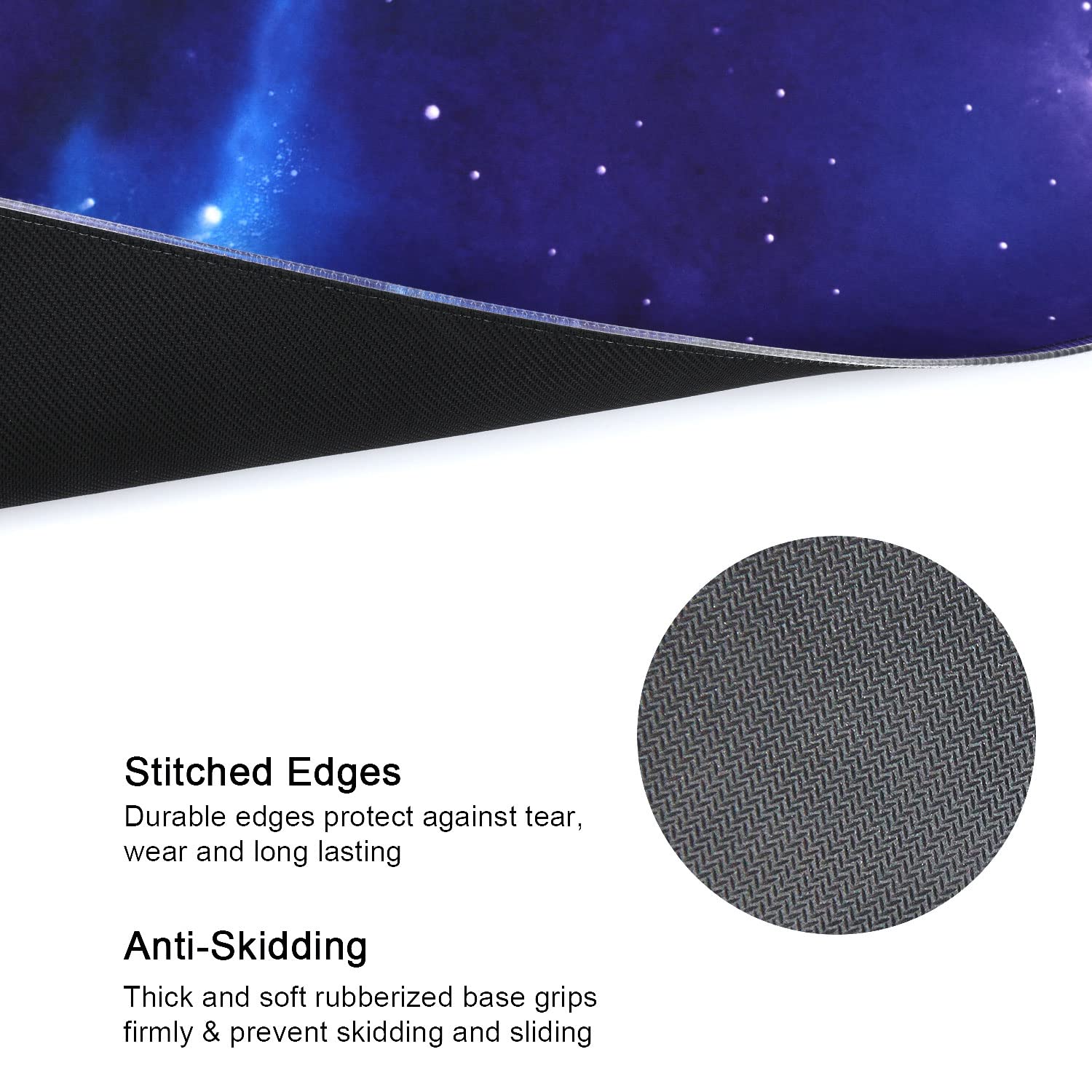 Meffort RGB Gaming Mouse Pad - XXL LED Mouse Mat with Custom Design, Stitched Edges (31.5 x 11.8 Inch, Galaxy Universe) for PC, Laptop & Gaming Setup | Perfect for Gamers & Office Work