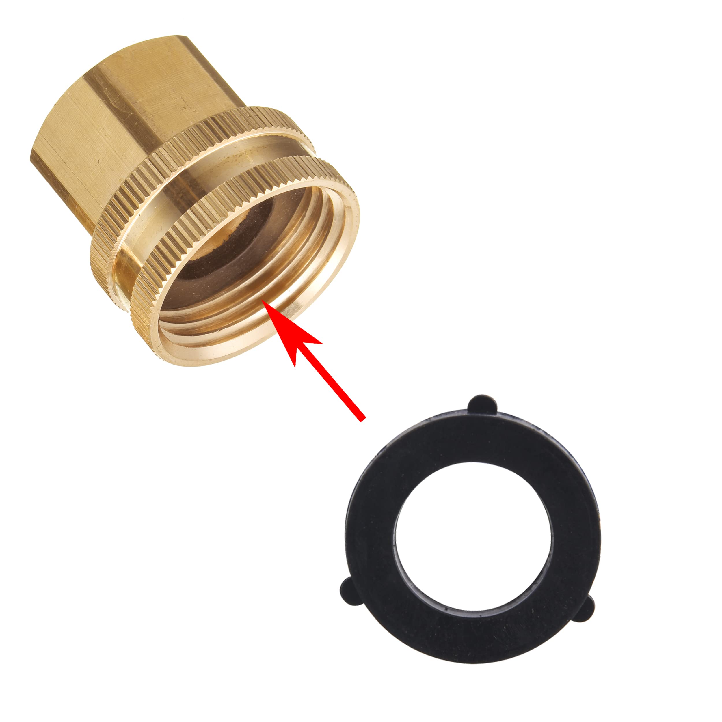 JOEJET 3/4 Inch GHT to 1/2 Inch NPT Brass Garden Hose Adapter - Quick Connect Fittings for Outdoor Watering, Irrigation & Washing (2 Pack) - Perfect for Lawn Care, Car Washing & Gardening Tools