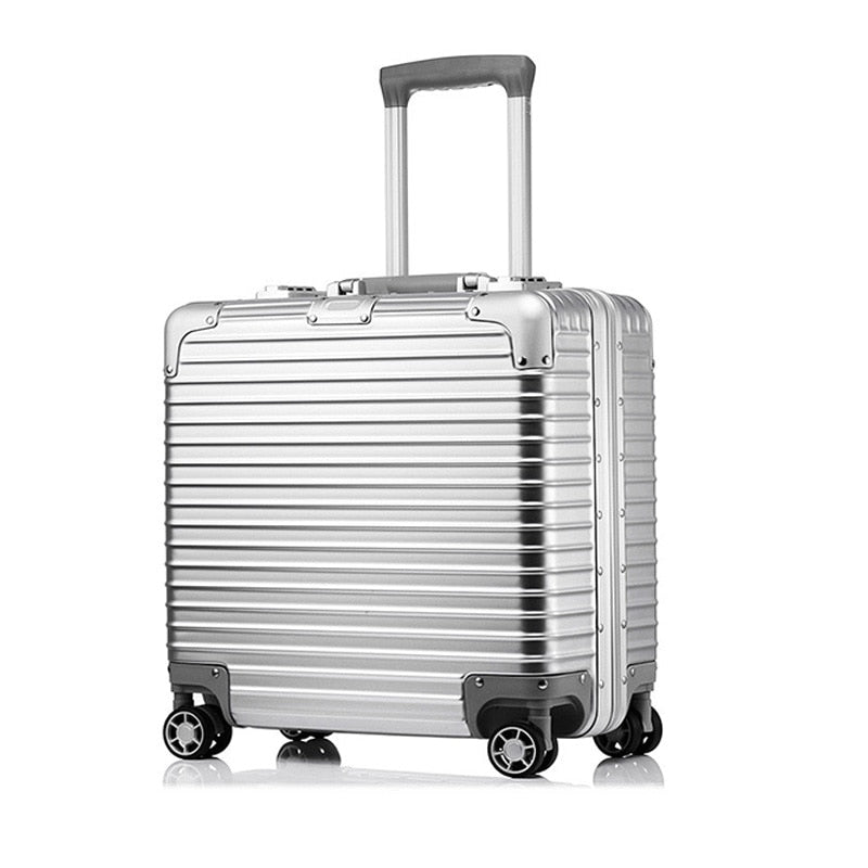 18-Inch Captain Airborne Aluminum Frame Camera Bag - Fashionable Luggage Box with Smooth Female Casters for Travel & Photography (Perfect for Air Travel, Photo Shoots & Business Trips)