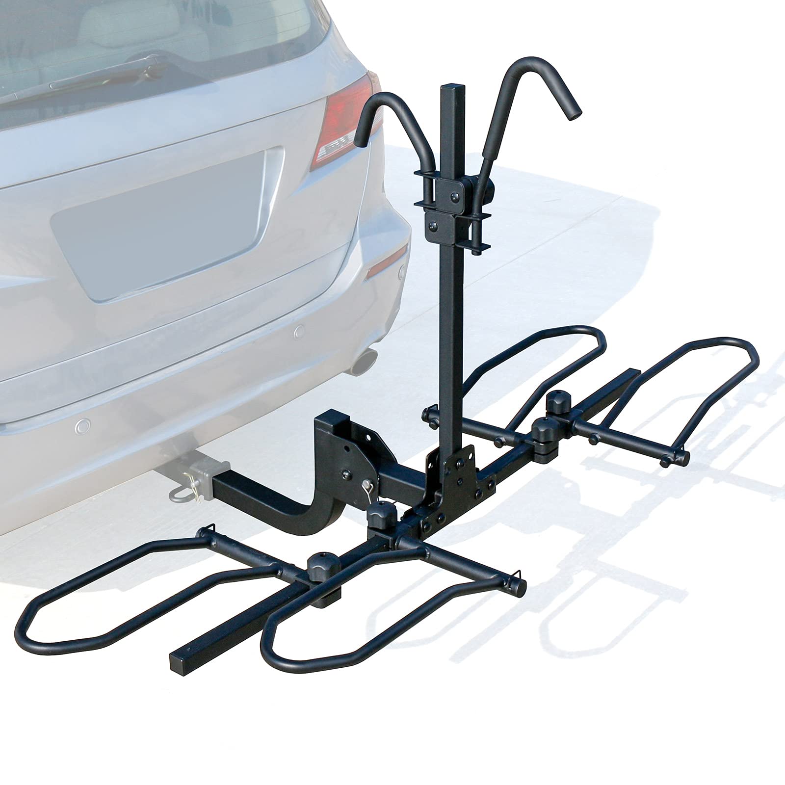 Leader Accessories 2-Bike Platform Hitch Mount Bike Rack - Foldable Tray Style Bicycle Carrier for Cars, Trucks, SUVs & Minivans with 2