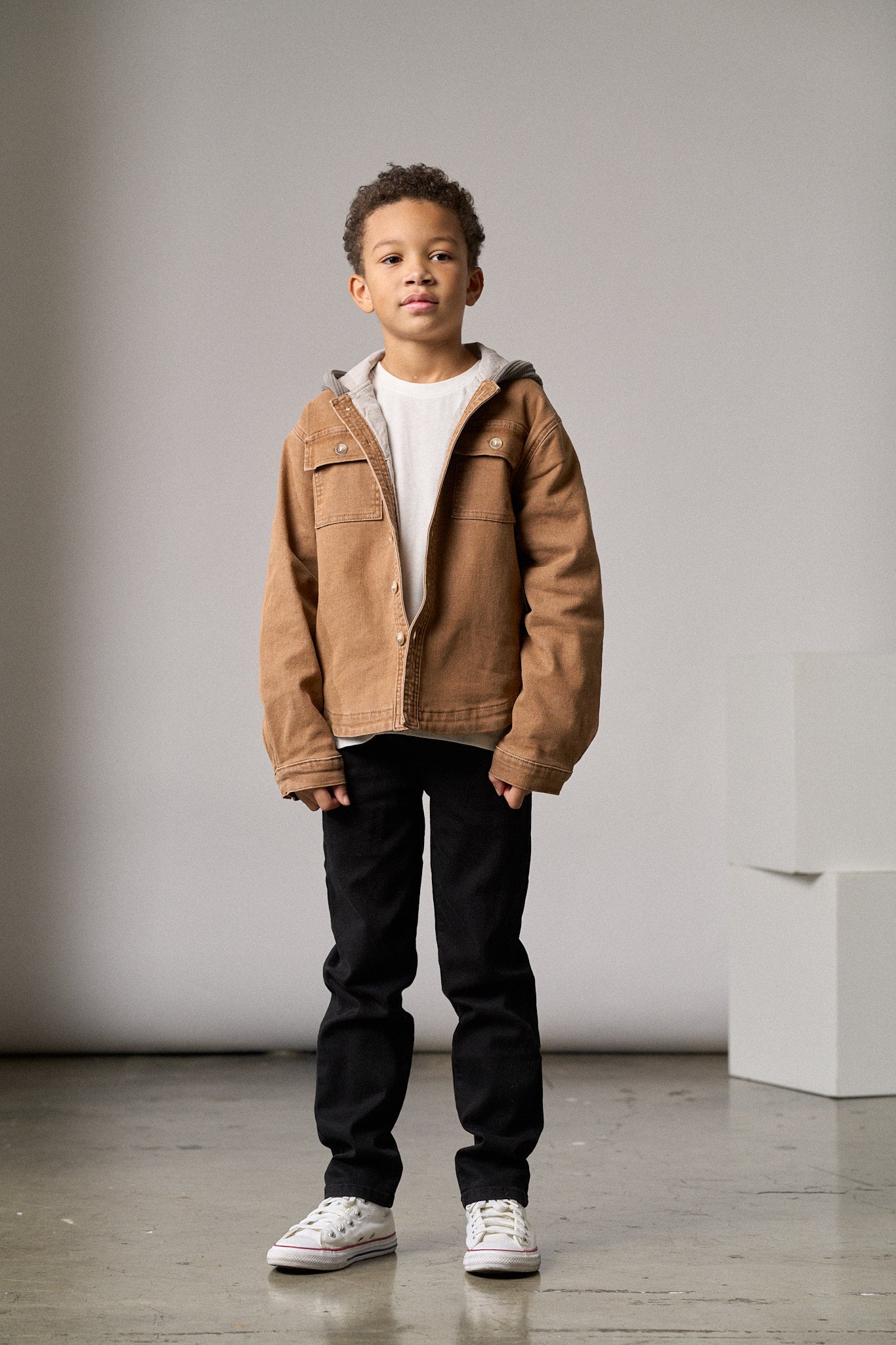 Men's Hooded Denim Shacket Jacket in Camel Color - Stylish Casual Outerwear for Fall & Winter | Perfect for Streetwear, Layering, and Outdoor Activities