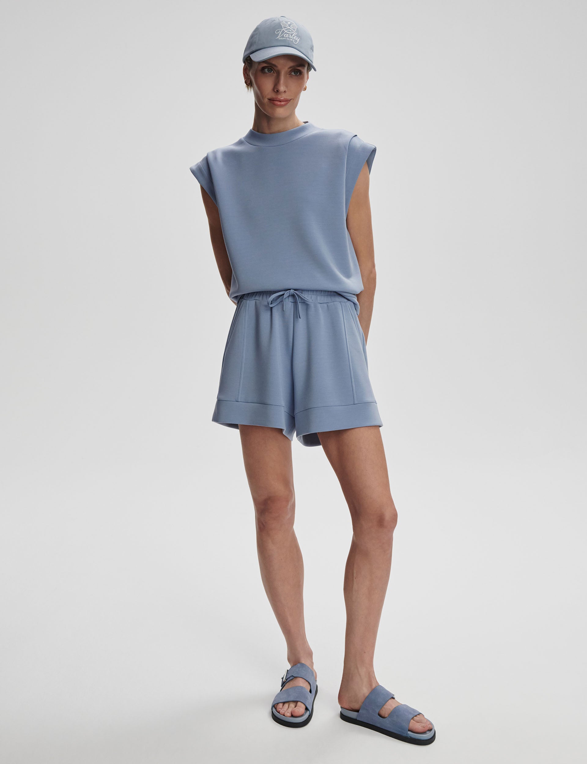 Otis Sleeveless Sweatshirt for Women - Lightweight Rain Blue Pullover for Gym, Yoga & Casual Wear