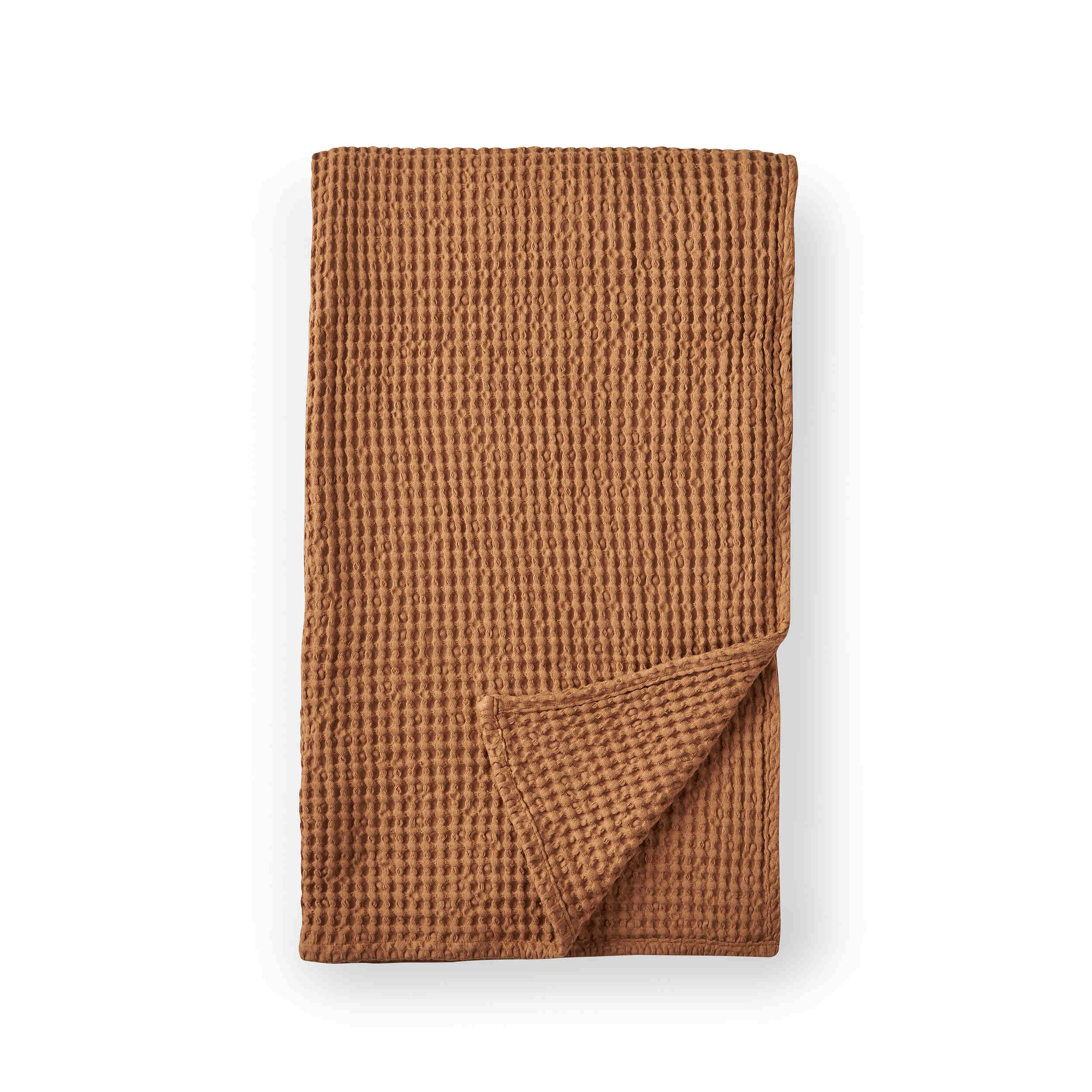 Soft Pineapple Elephant Jaipur Chunky Waffle Throw Blanket - Caramel Brown Cozy Knit Afghan for Sofa, Bed & Couch - Perfect for Living Room Decor, Winter Warmth & Gift Giving